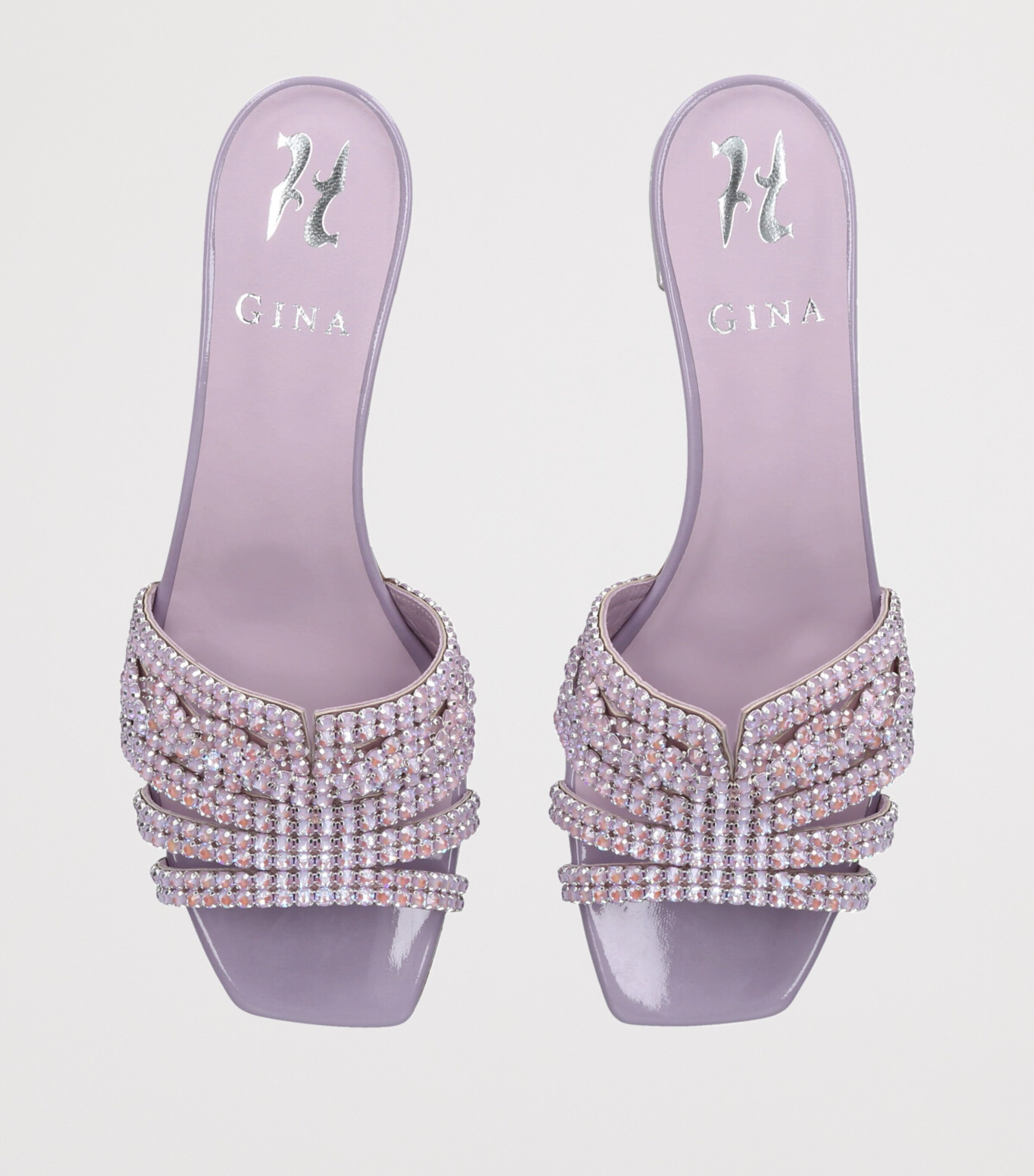 Leather Emebellished Oregon Mules 35 LILAC Image 4