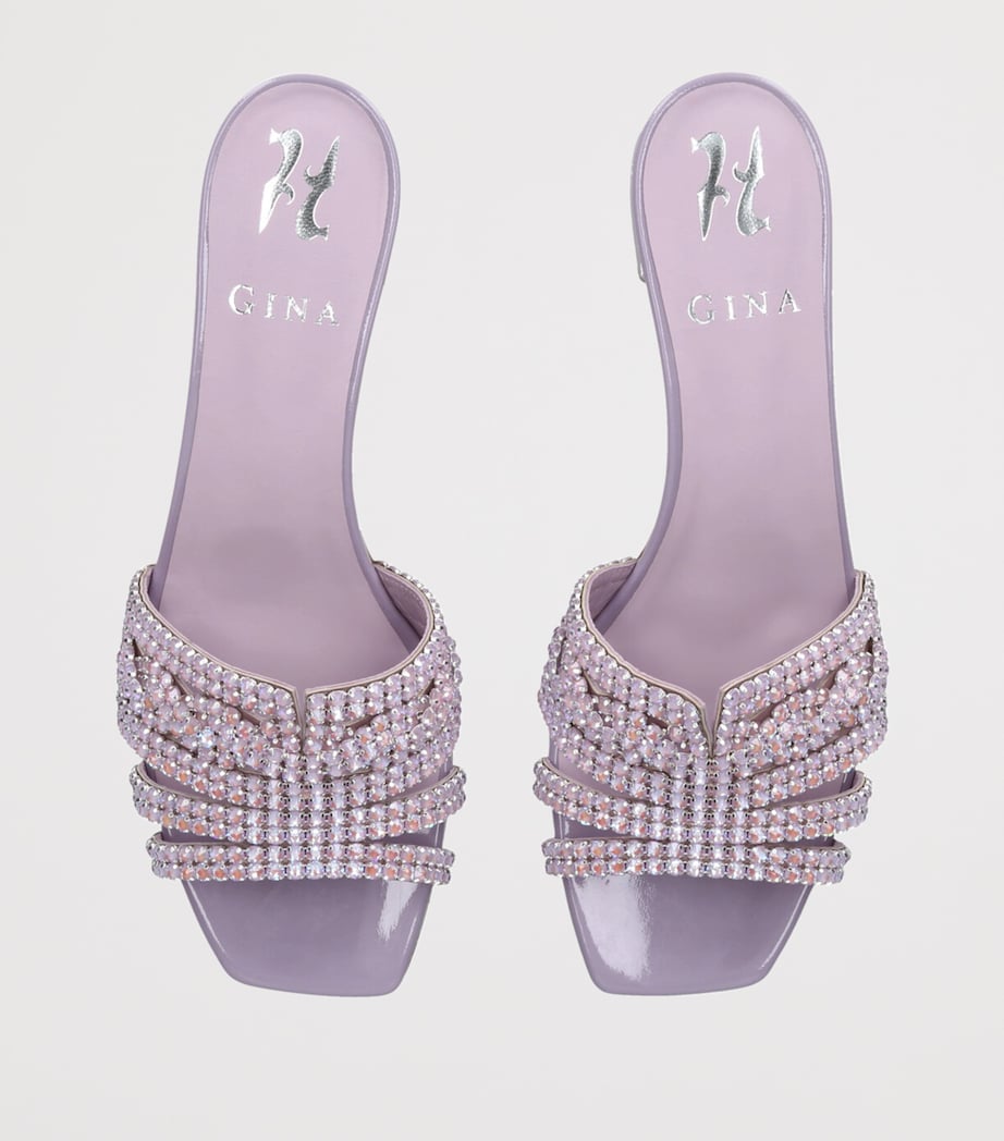 Leather Emebellished Oregon Mules 35 LILAC Image 4