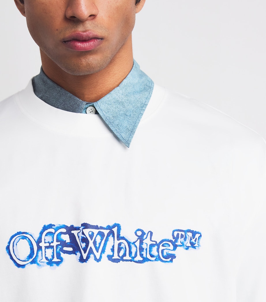 Off-White Mens Cotton Cloudy Arrow Skate Logo T-Shirt White Nauti Image 6