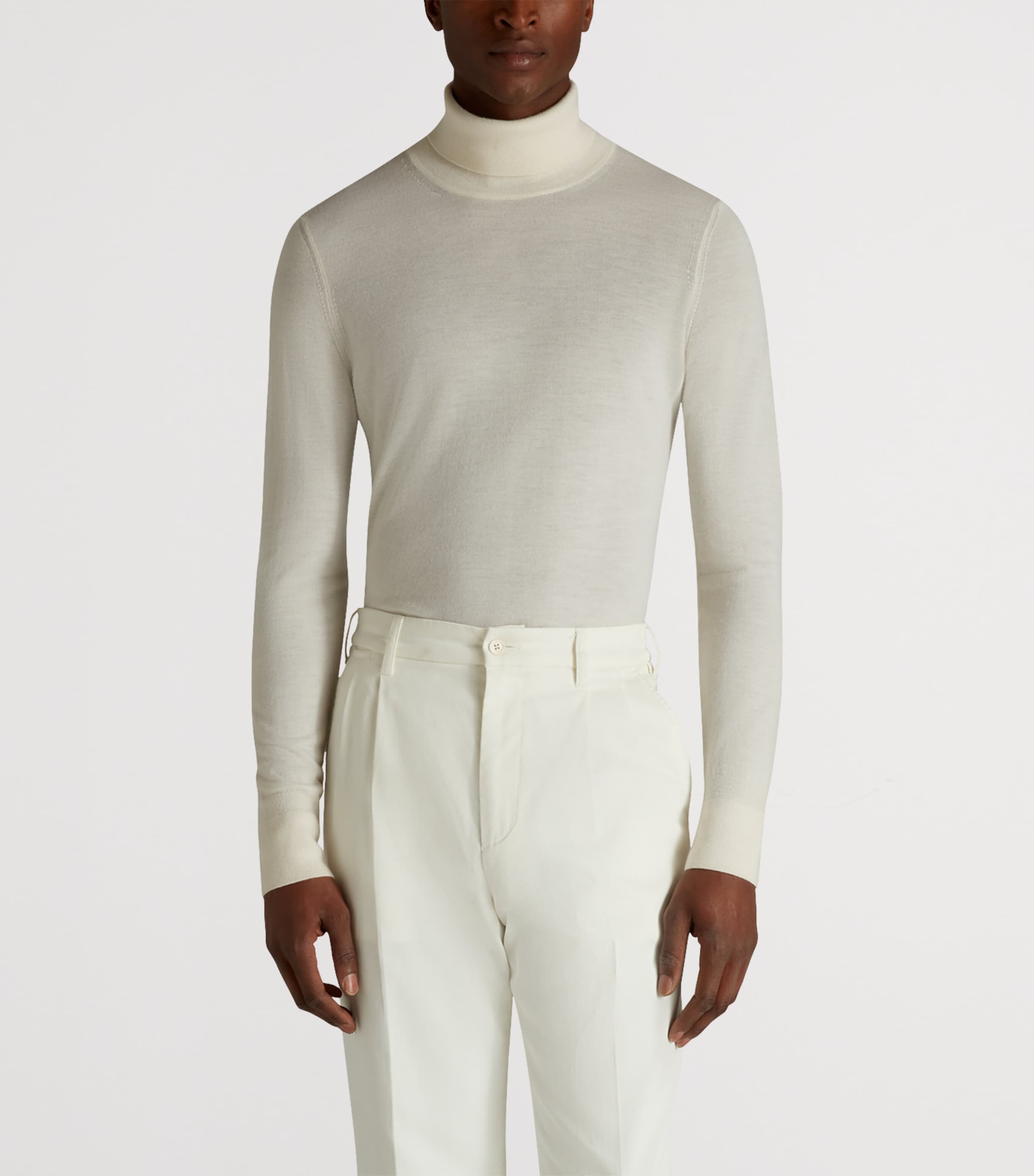 Superfine Cashmere Rollneck Sweater 123OFF WHITE Image 3
