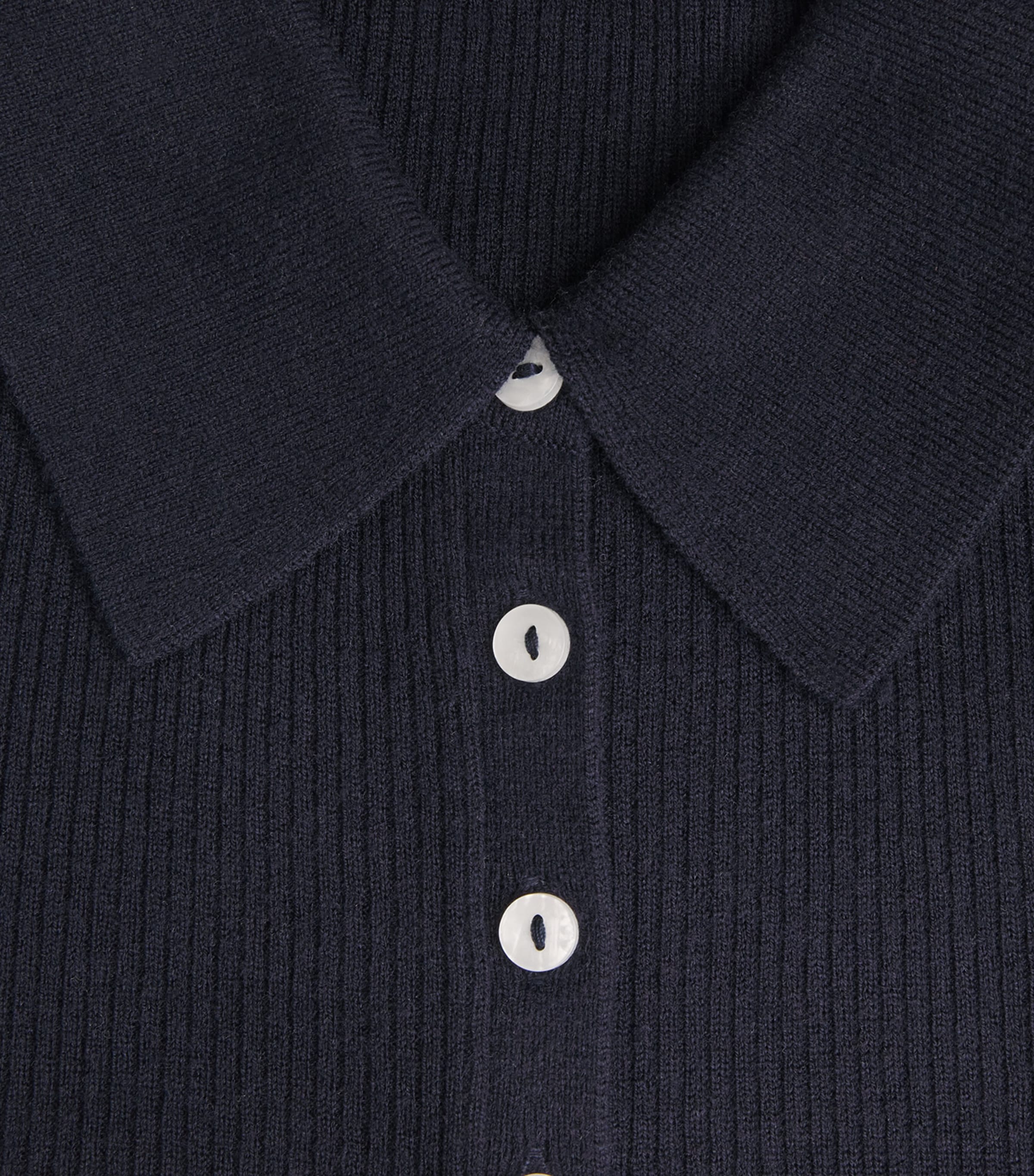 Wool-Silk Polo Sweater NAVY Image 5