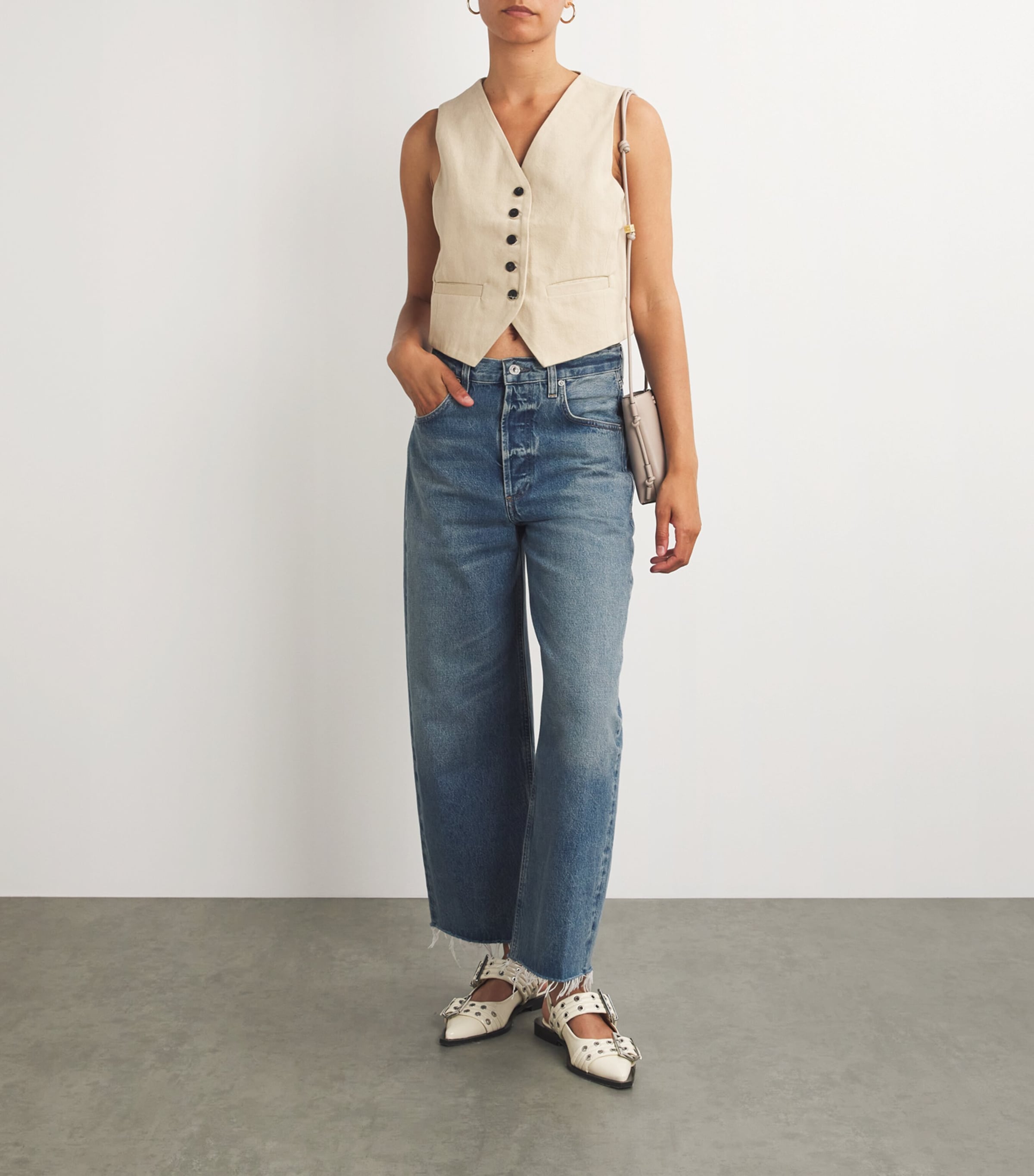 Raw-Hem Ayla Cropped Jeans DOHENY (LT INDIGO) Image 2