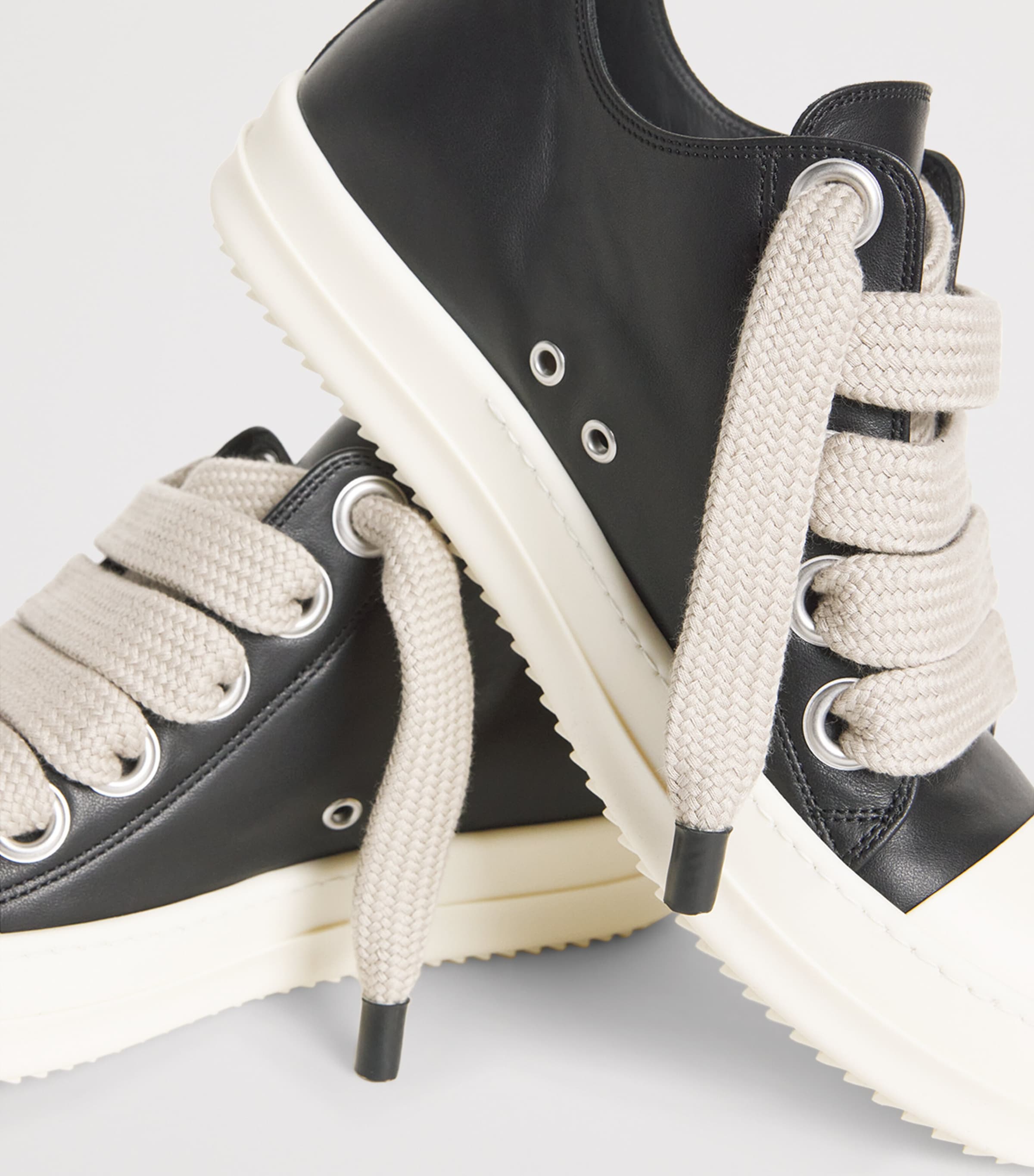 関税込【RICK OWENS】Jumbolace leather sneakers RICK OWENS - Women Leather Jumbolace Sneakers – Atelier New York