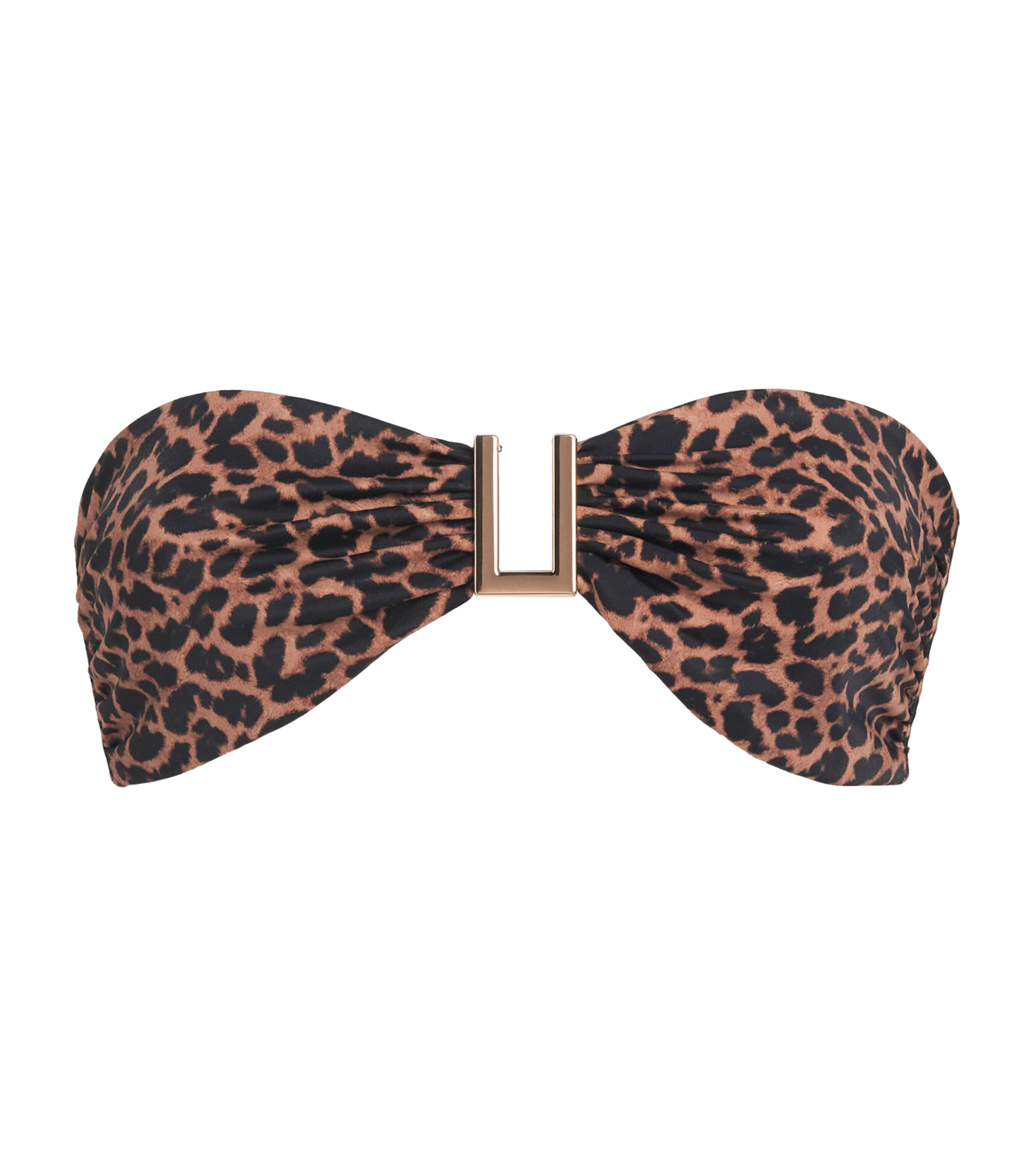 AWAY THAT DAY Womens Leopard Print Taormina Bandeau Bikini Top Leopard Print Image 1