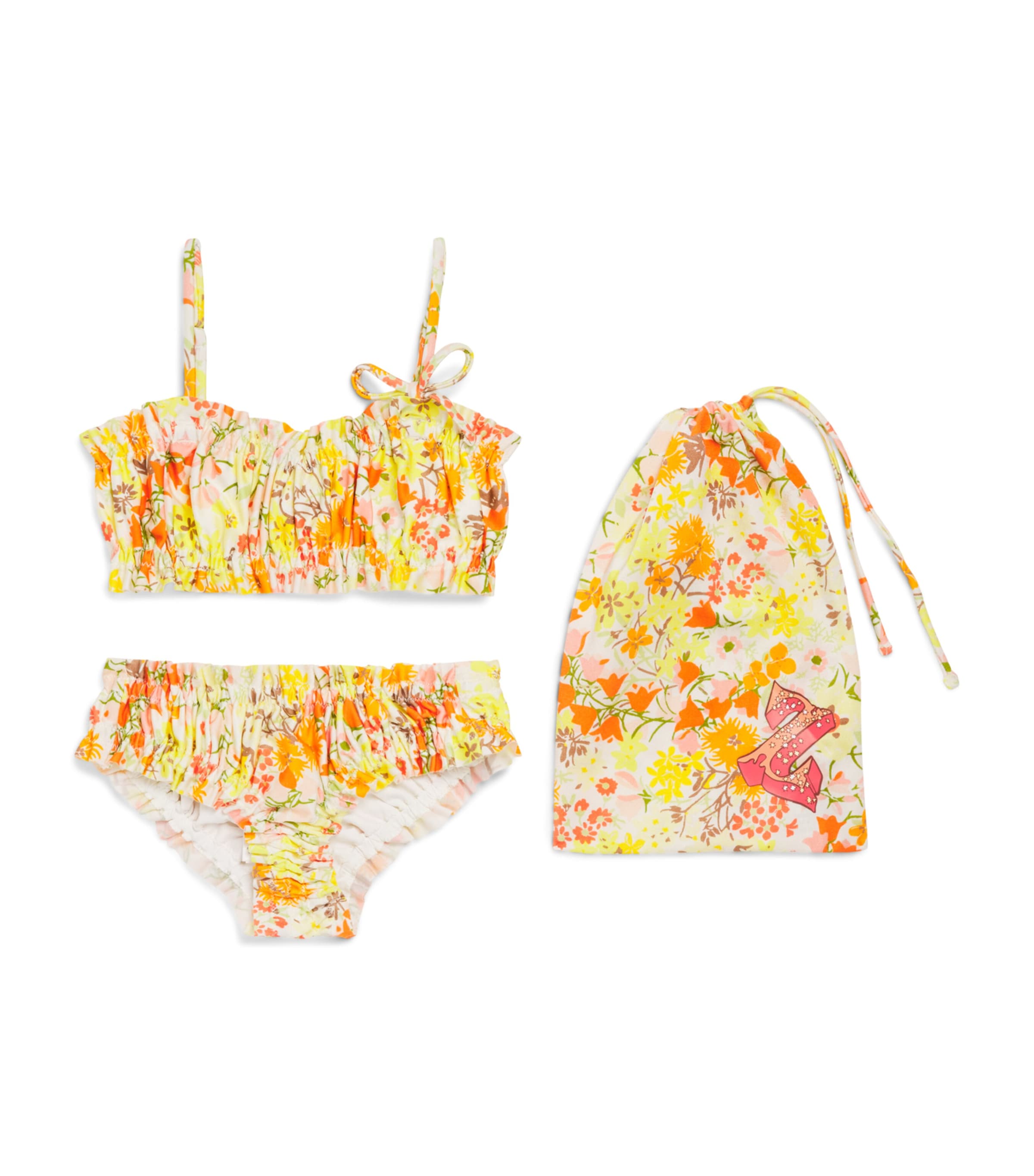 Zimmermann Kids Floral Solstice Bikini (2-12 Years) Lemon Floral Multi Image 1