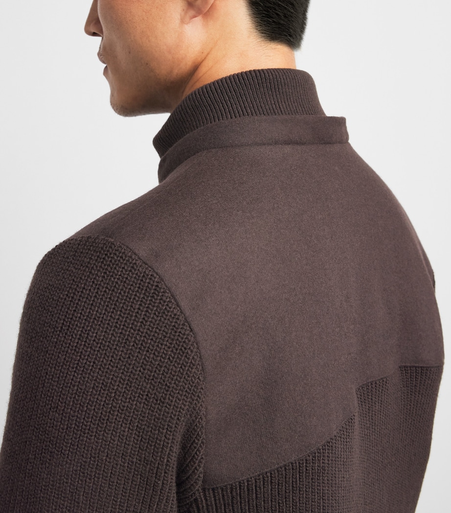 Fioroni Cashmere Mens Virgin Wool Down Jacket Marrone Image 6