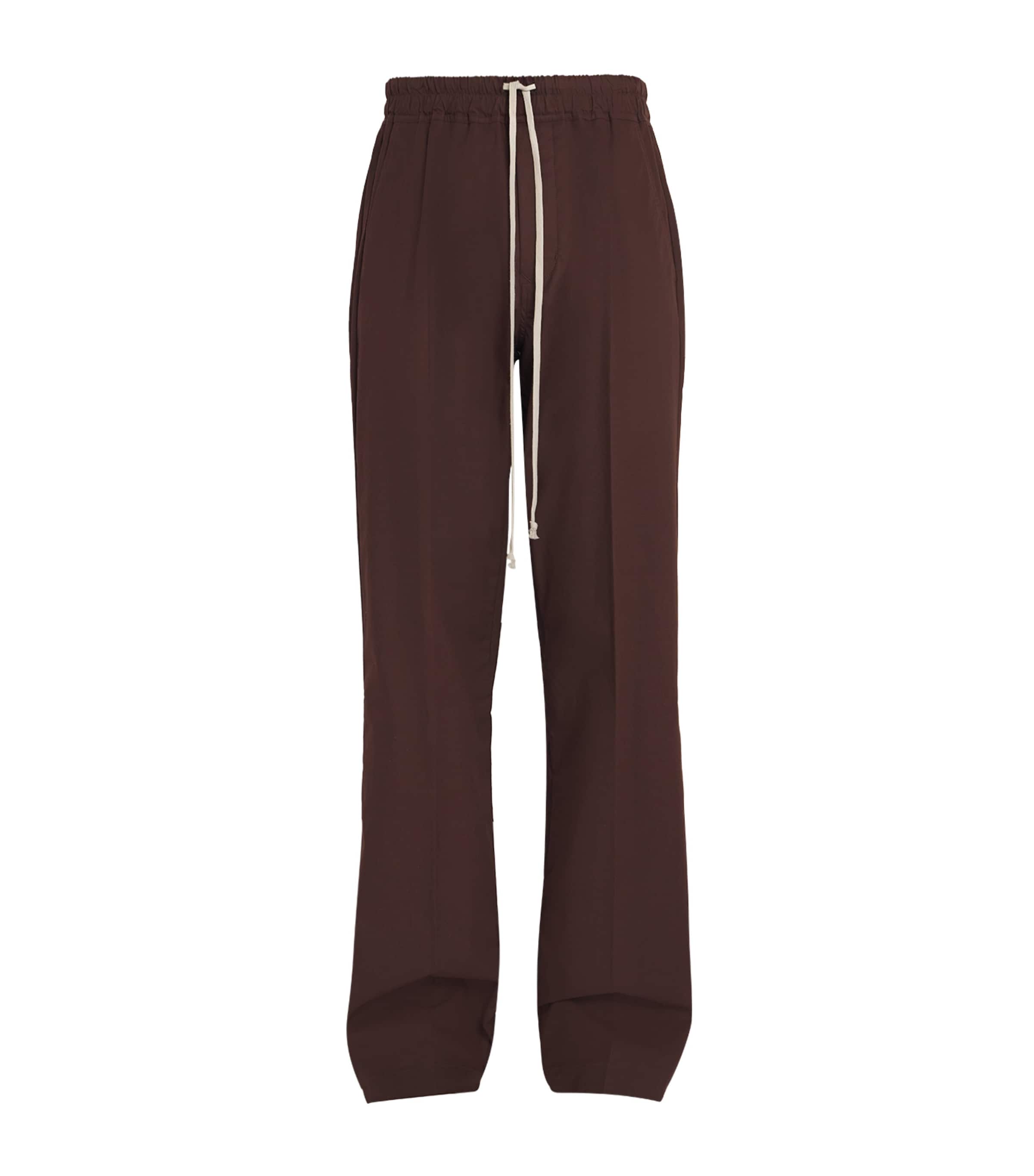 Rick Owens Cotton Wide-leg Sweatpants In Brown