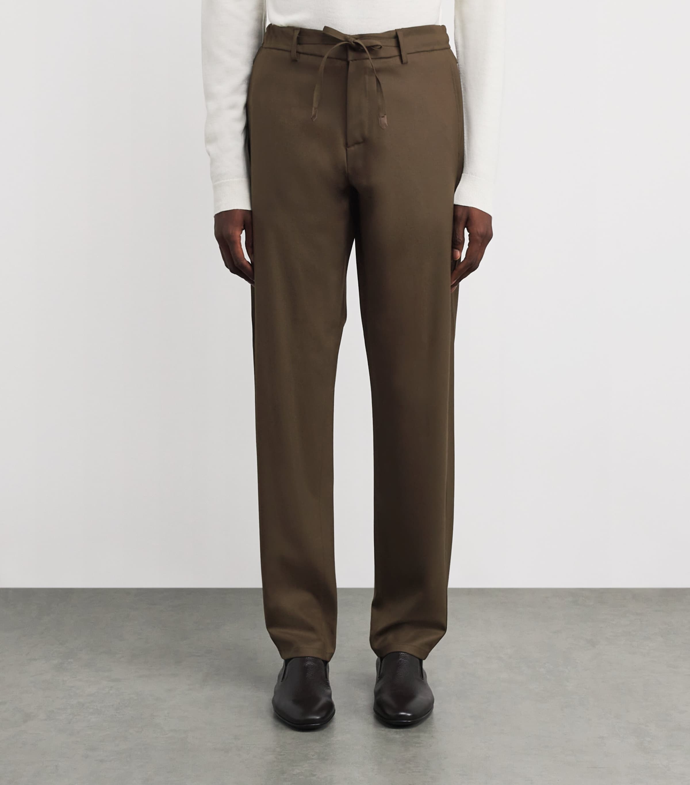 Stretch-Wool Drawstring Trousers 500 Image 3