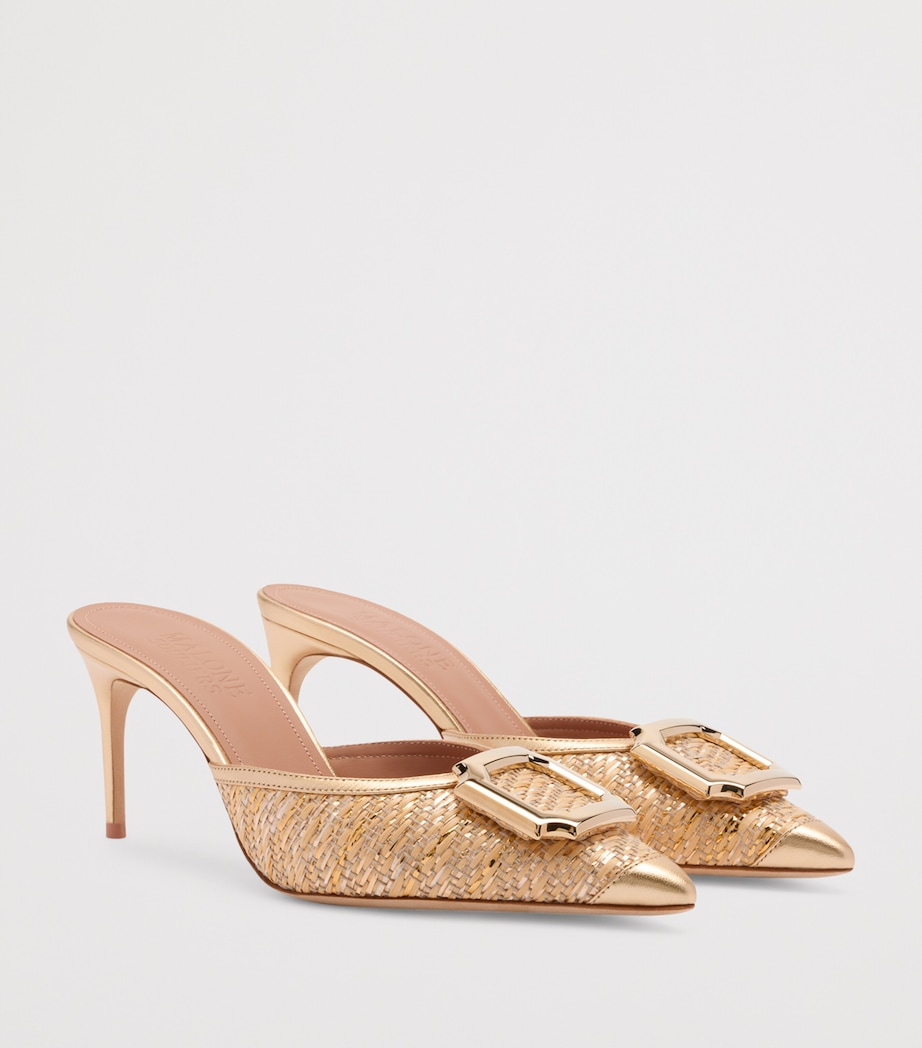 Metallic Raffia Mona Heeled Mules 70 GOLD Image 3