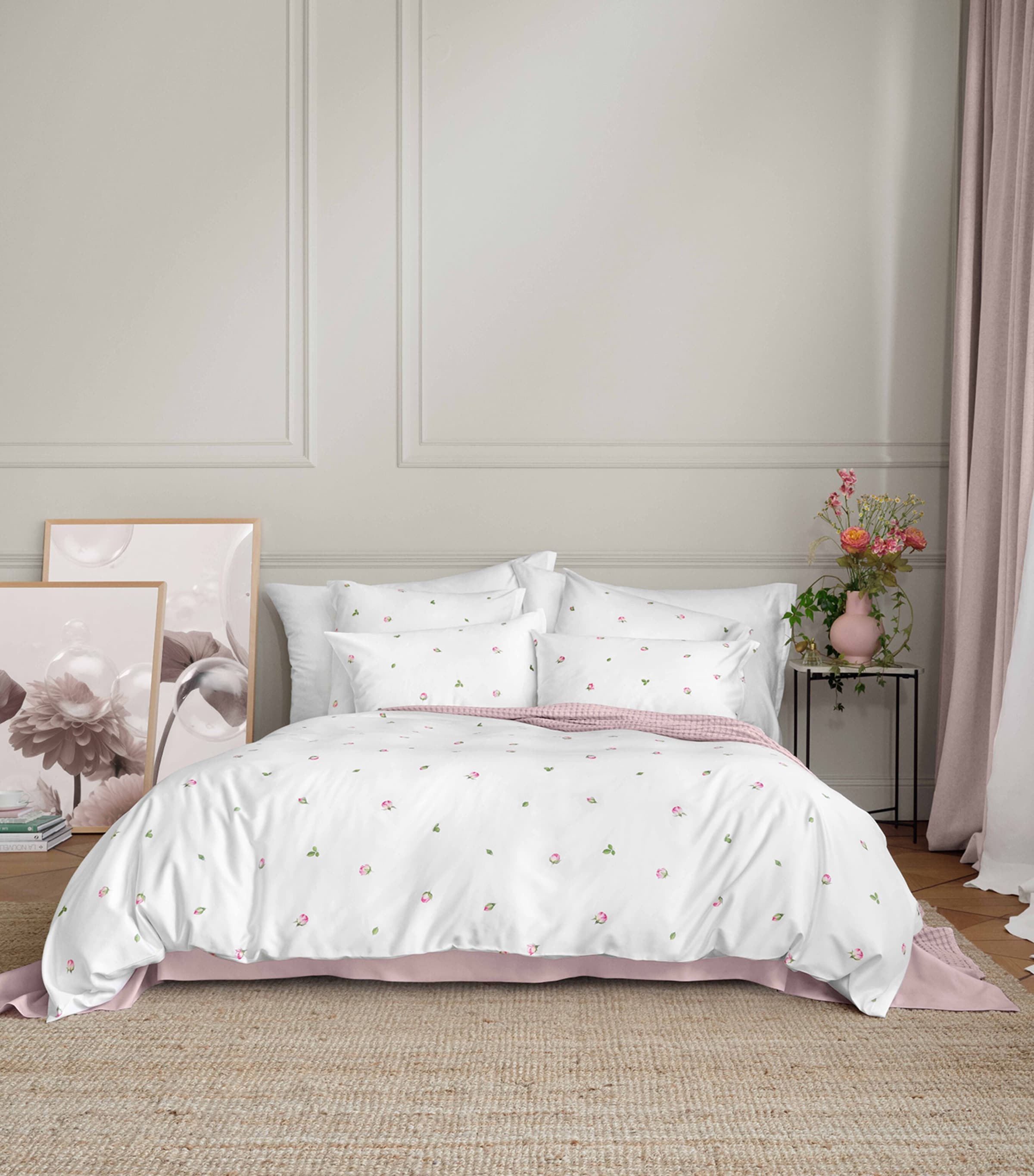 Schlossberg Floral Jeunesse-Noblesse Oxford Pillowcase (50cm x 75cm) Blanc Image 1