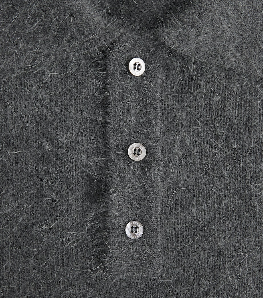 System Mens Wool Long-Sleeve Polo Shirt Black Grey Image 6