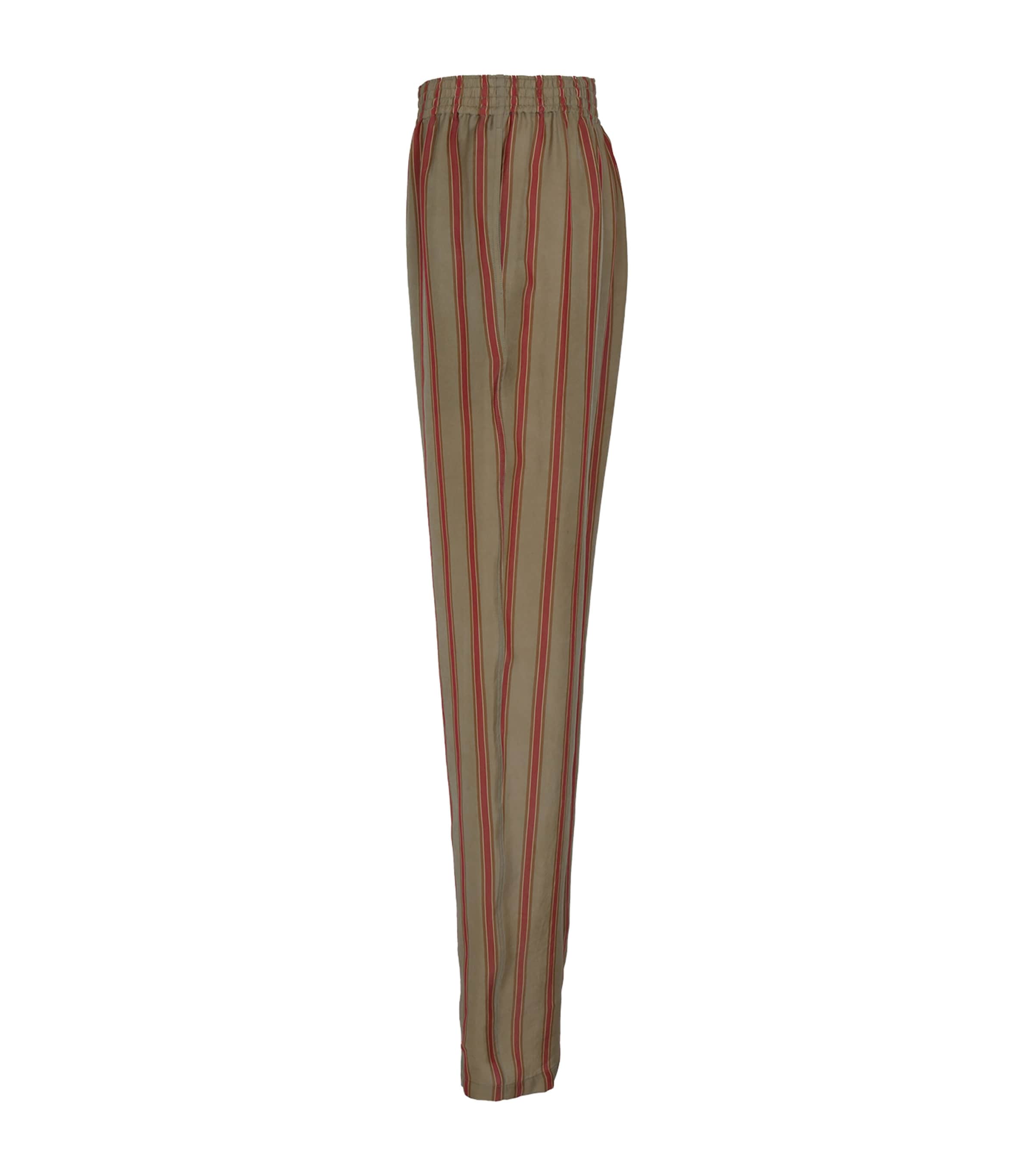 Saint Laurent Mens Stripe Wide-Leg Trousers Image 3