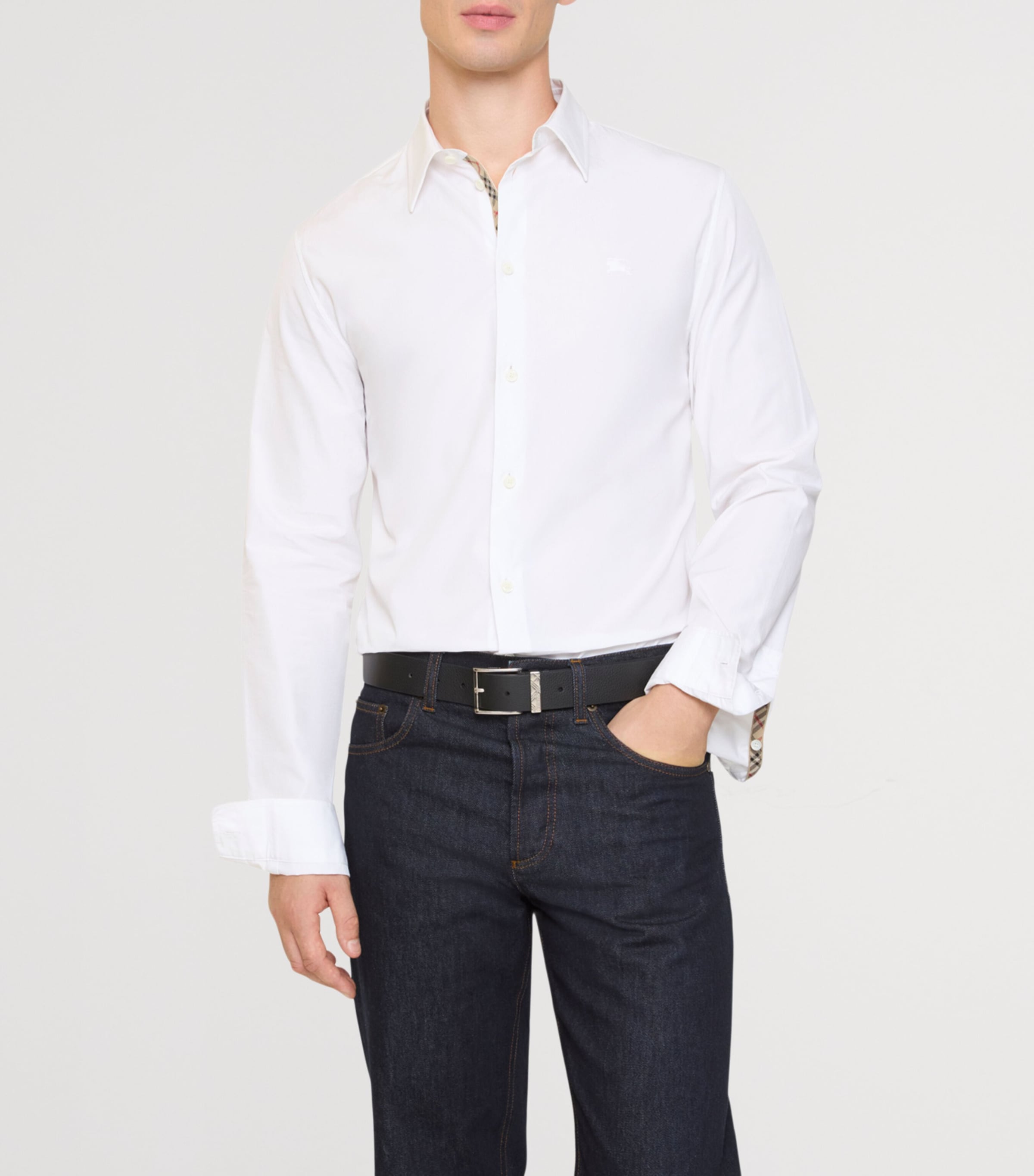 Cotton Poplin EKD-Embroidered Shirt OPTIC WHITE Image 2