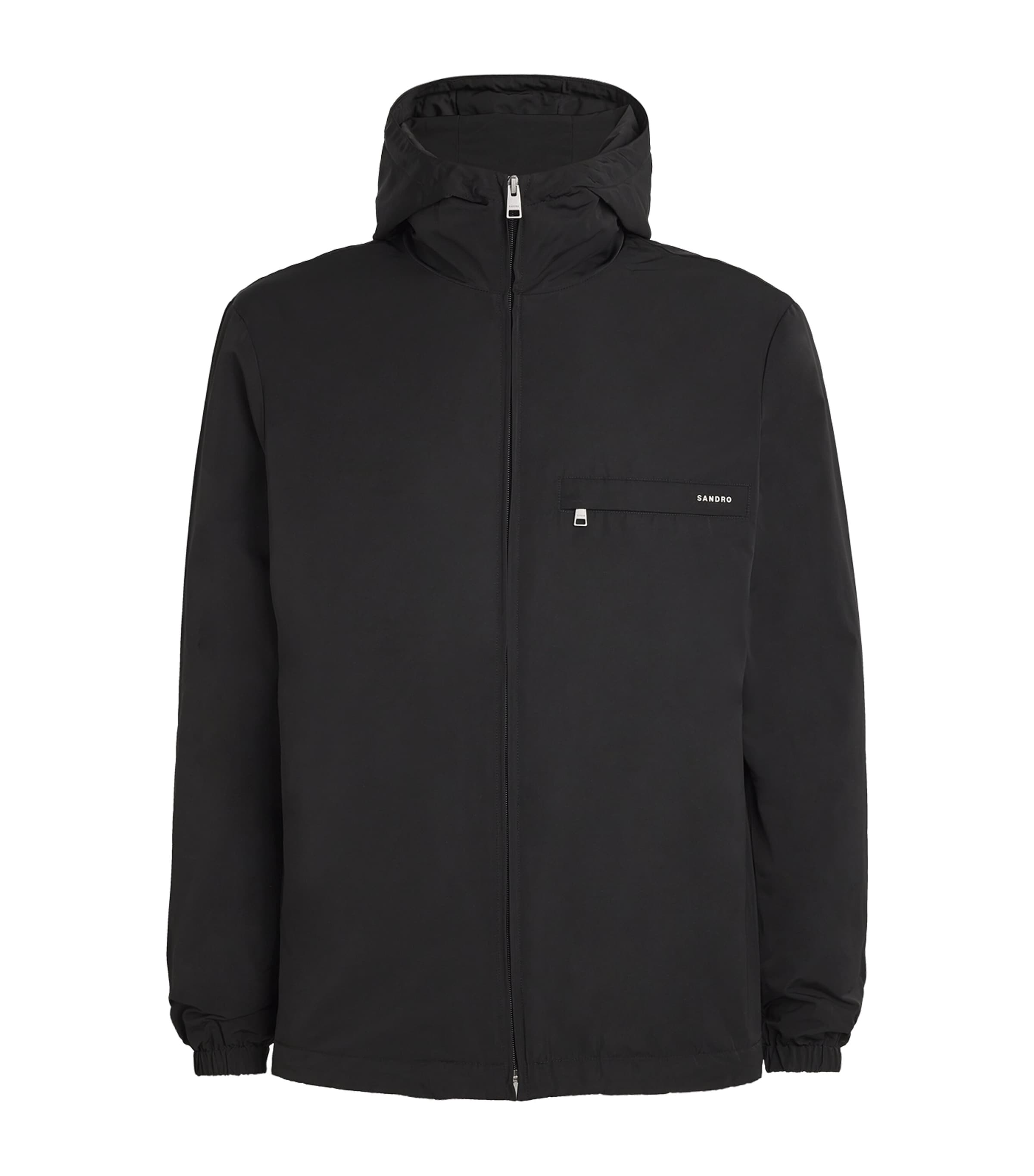 Sandro Padded Windbreaker Jacket In Black