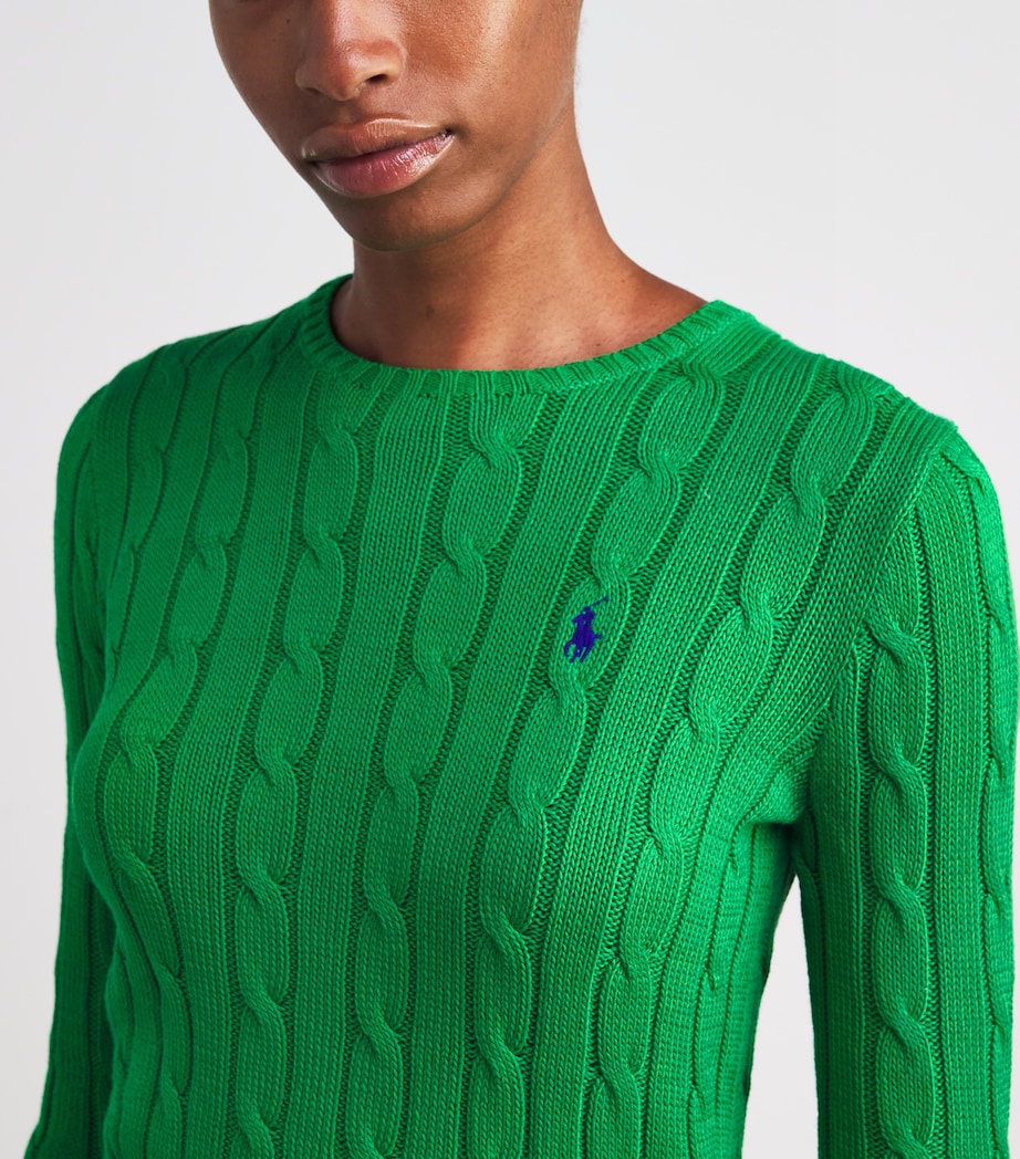 Cotton Cable-Knit Julianna Sweater PREPPY GREEN Image 6