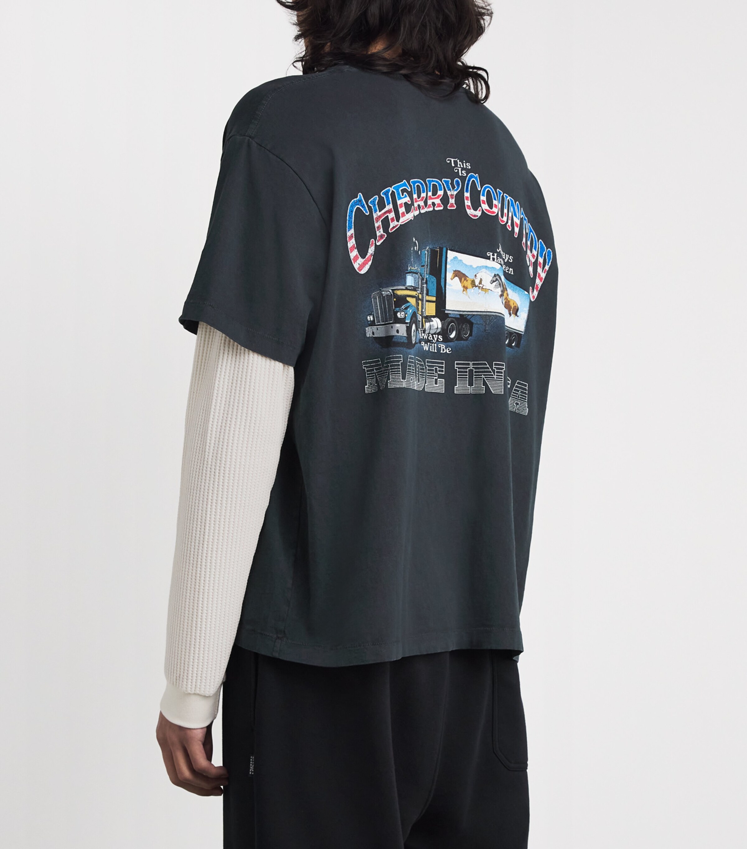 Cherry Los Angeles Mens Cotton Country Road T-Shirt Vintage Black Image 5