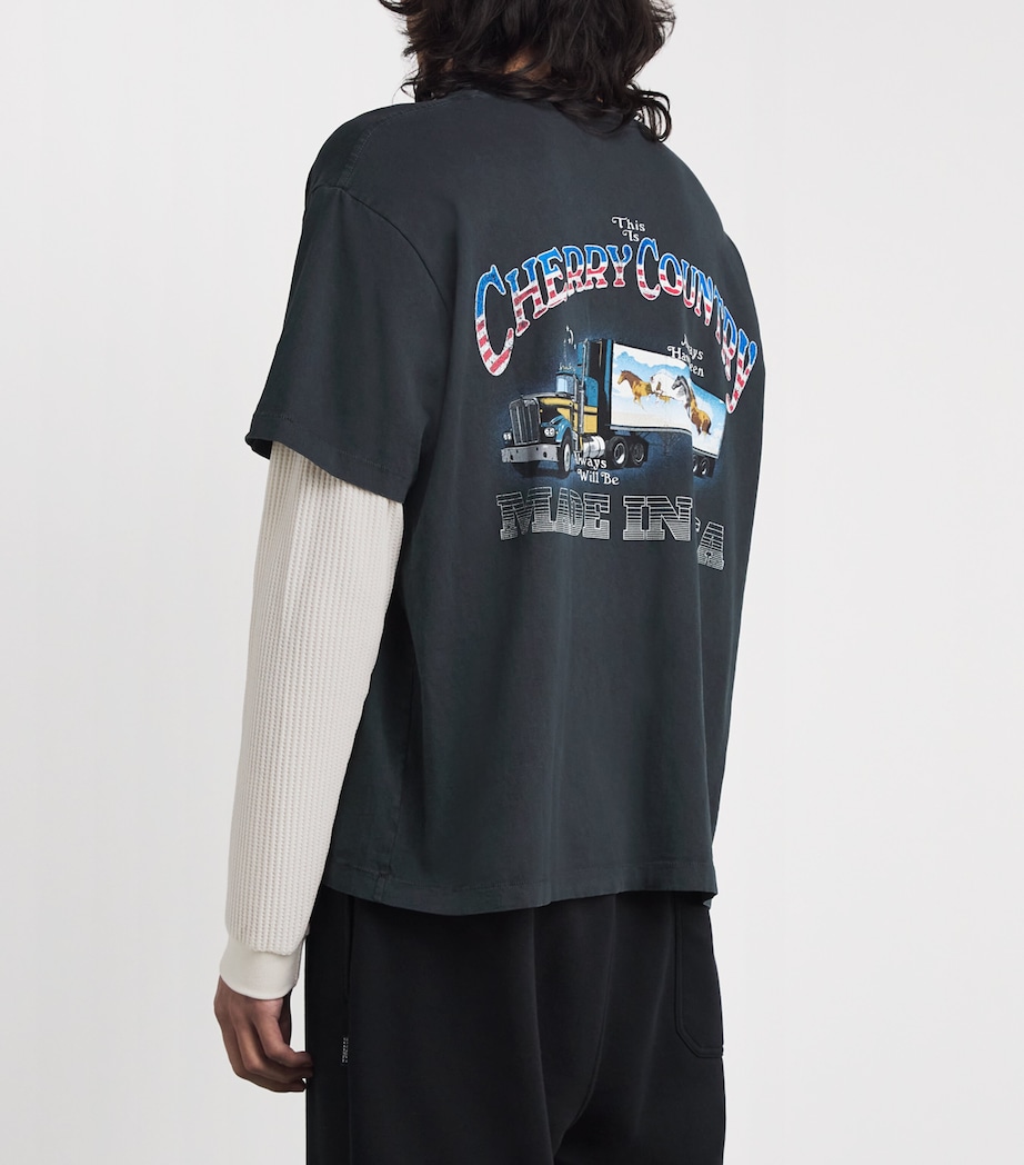 Cherry Los Angeles Mens Cotton Country Road T-Shirt Vintage Black Image 5
