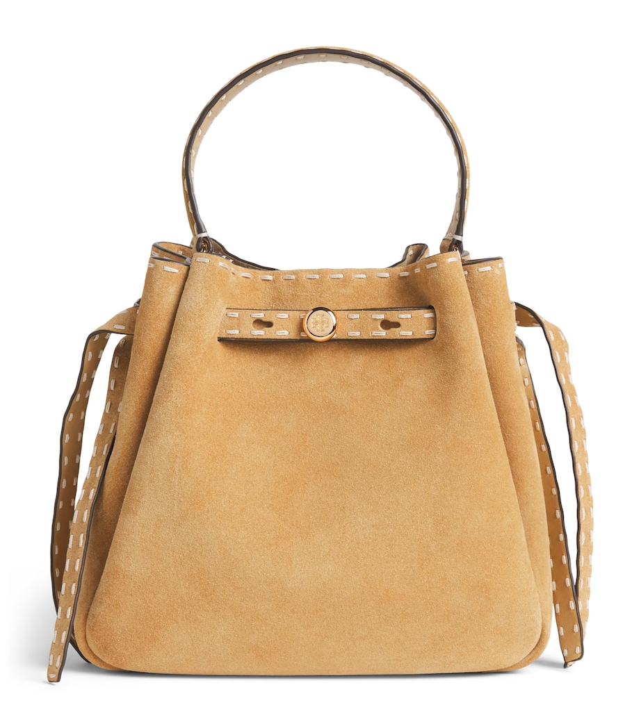 Tory Burch Small Suede Romy Bucket Bag Butter Image 1
