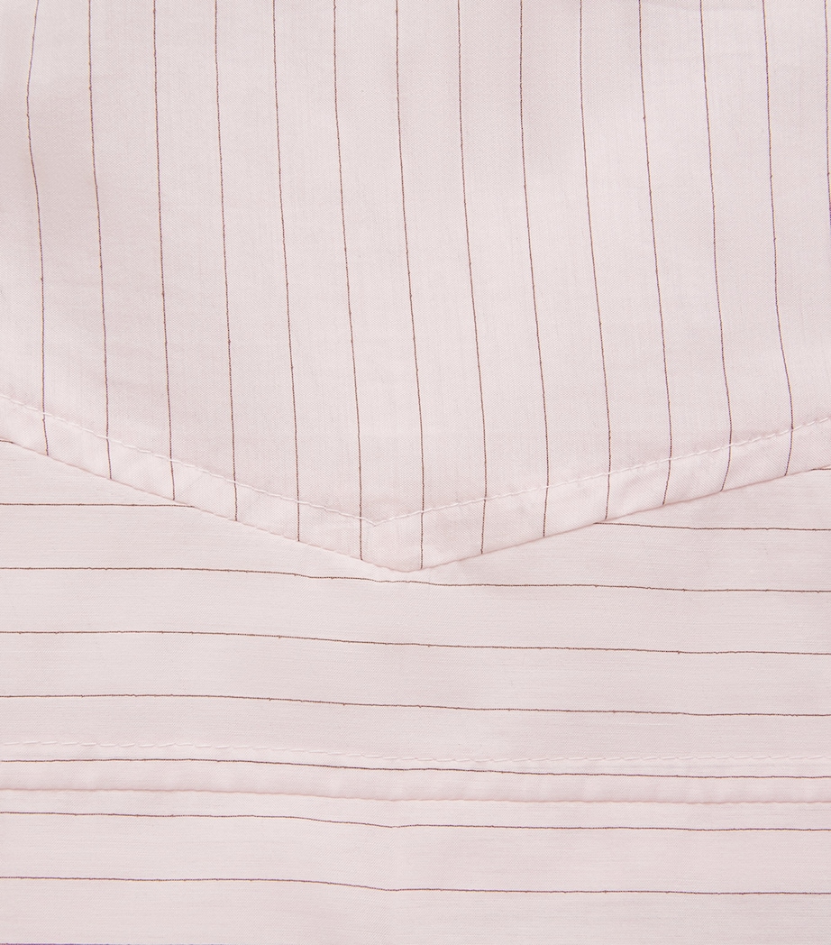 Claudie Pierlot Womens Cotton-Blend Stripe Shirt Pale Pink Image 6