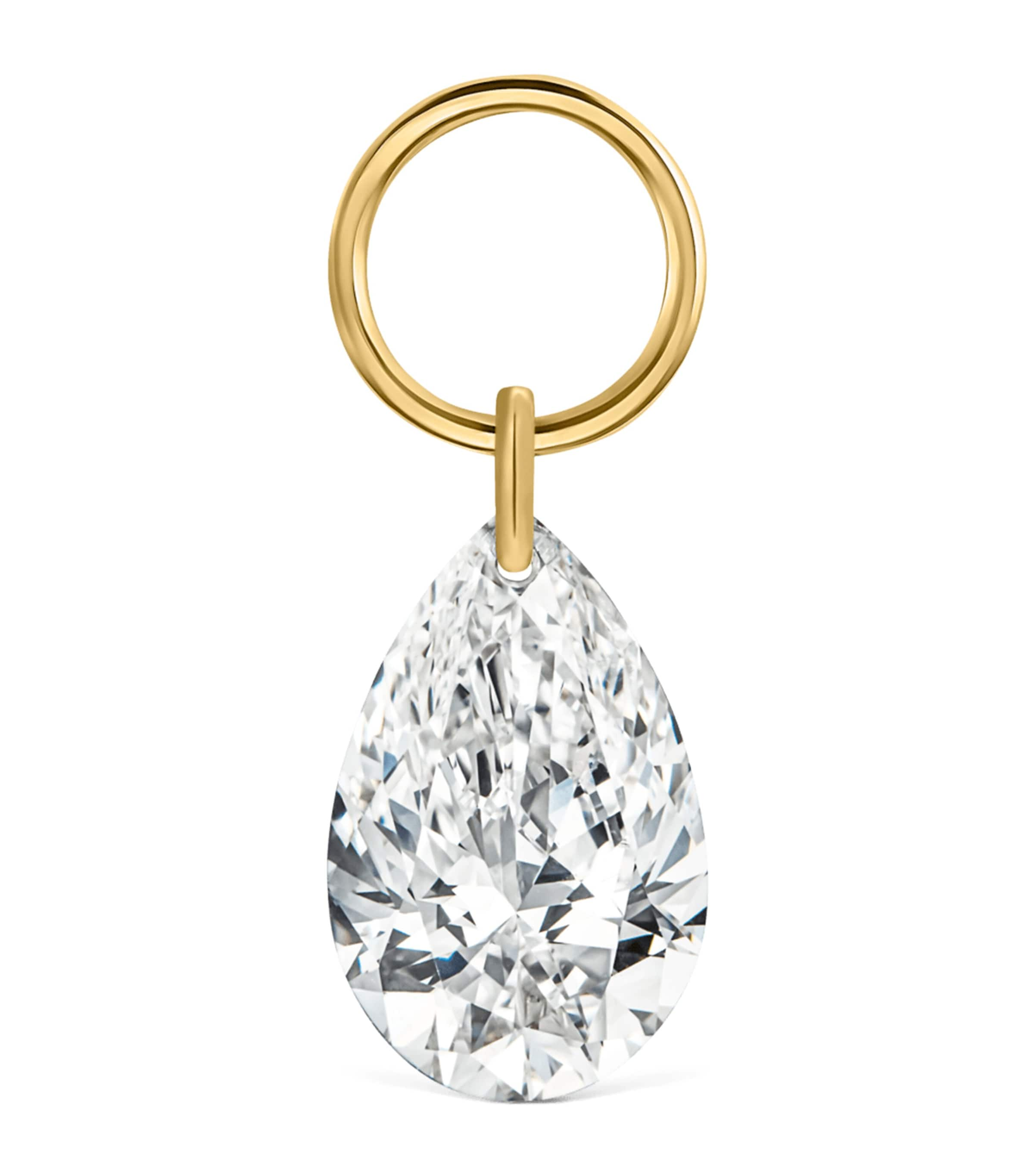 Maria Tash Yellow Gold And White Diamond Pear Charm