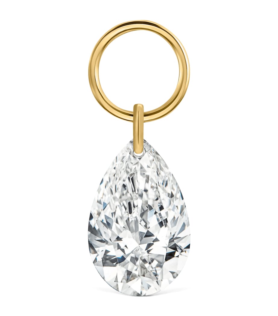 Yellow Gold and White Diamond Pear Charm (6mm) YELLOW GOLD Image 1