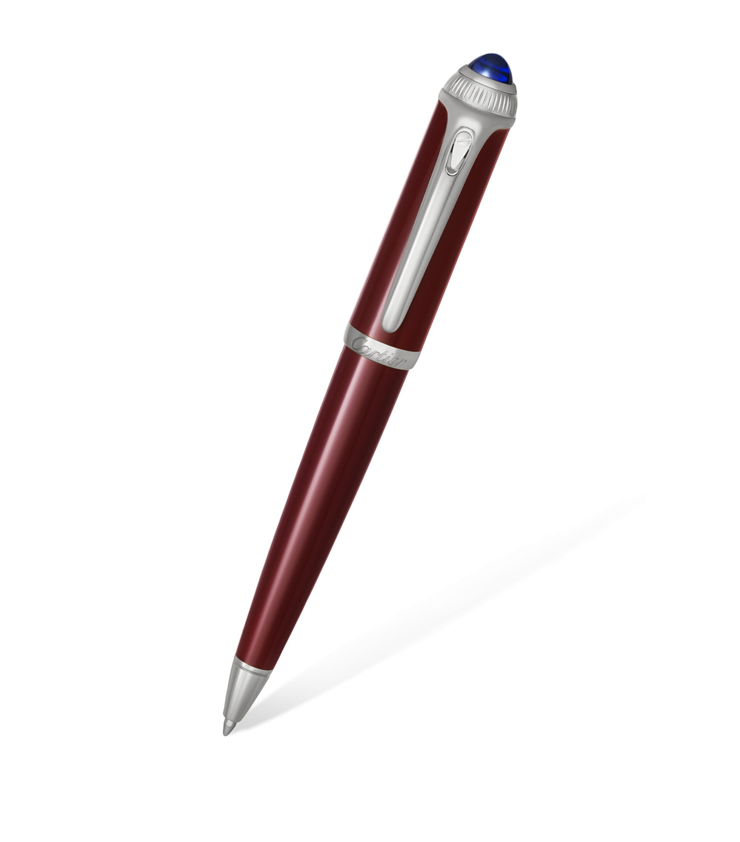 R de Cartier Ballpoint Pen BURGUNDY & SILVER Image 2