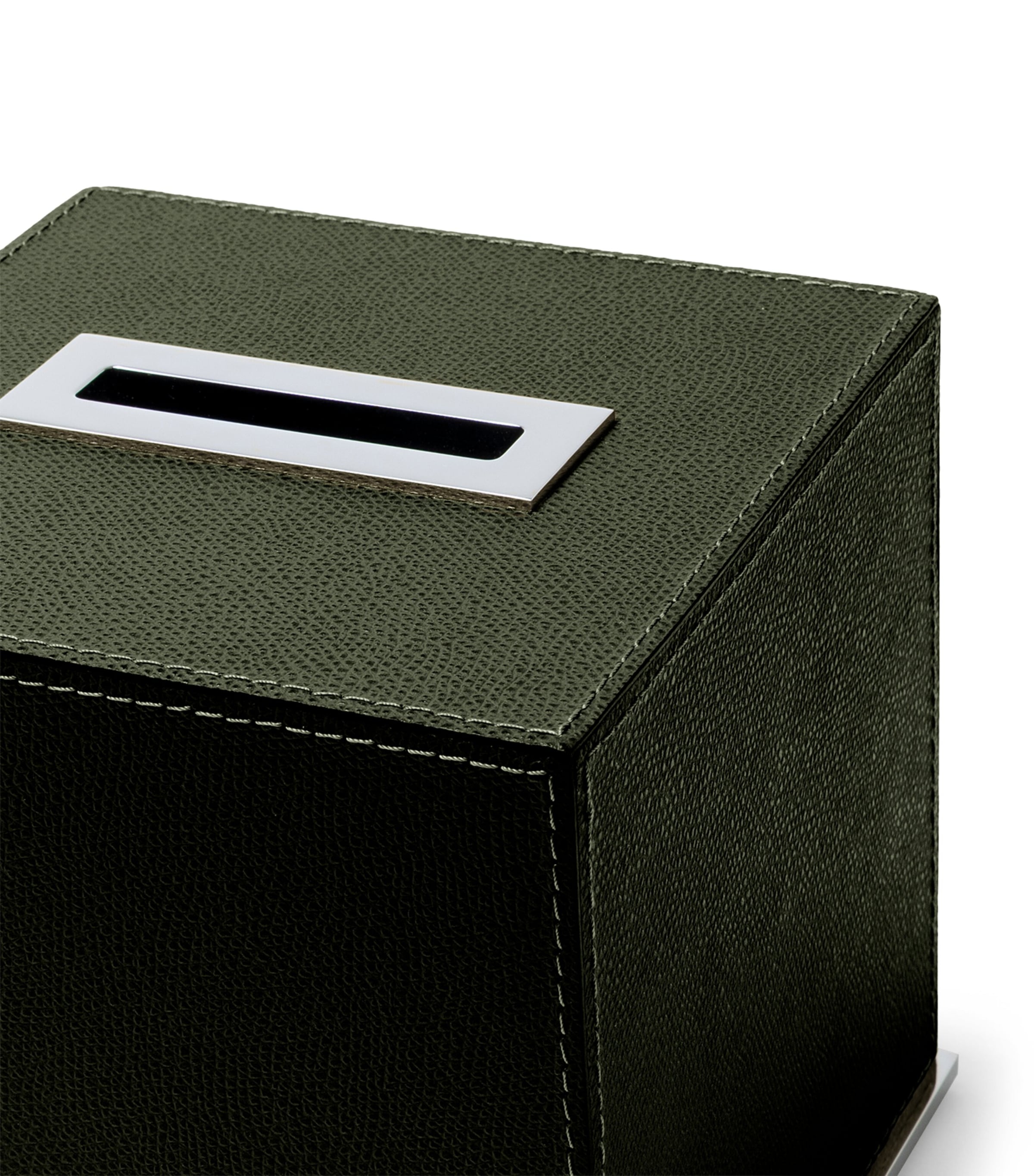 Frette Leather Otello Tissue Box Forest Green Image 3