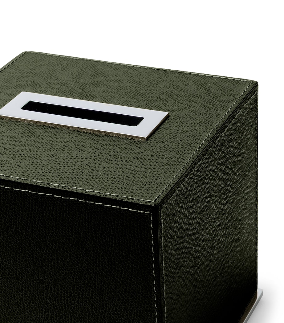 Frette Leather Otello Tissue Box Forest Green Image 3
