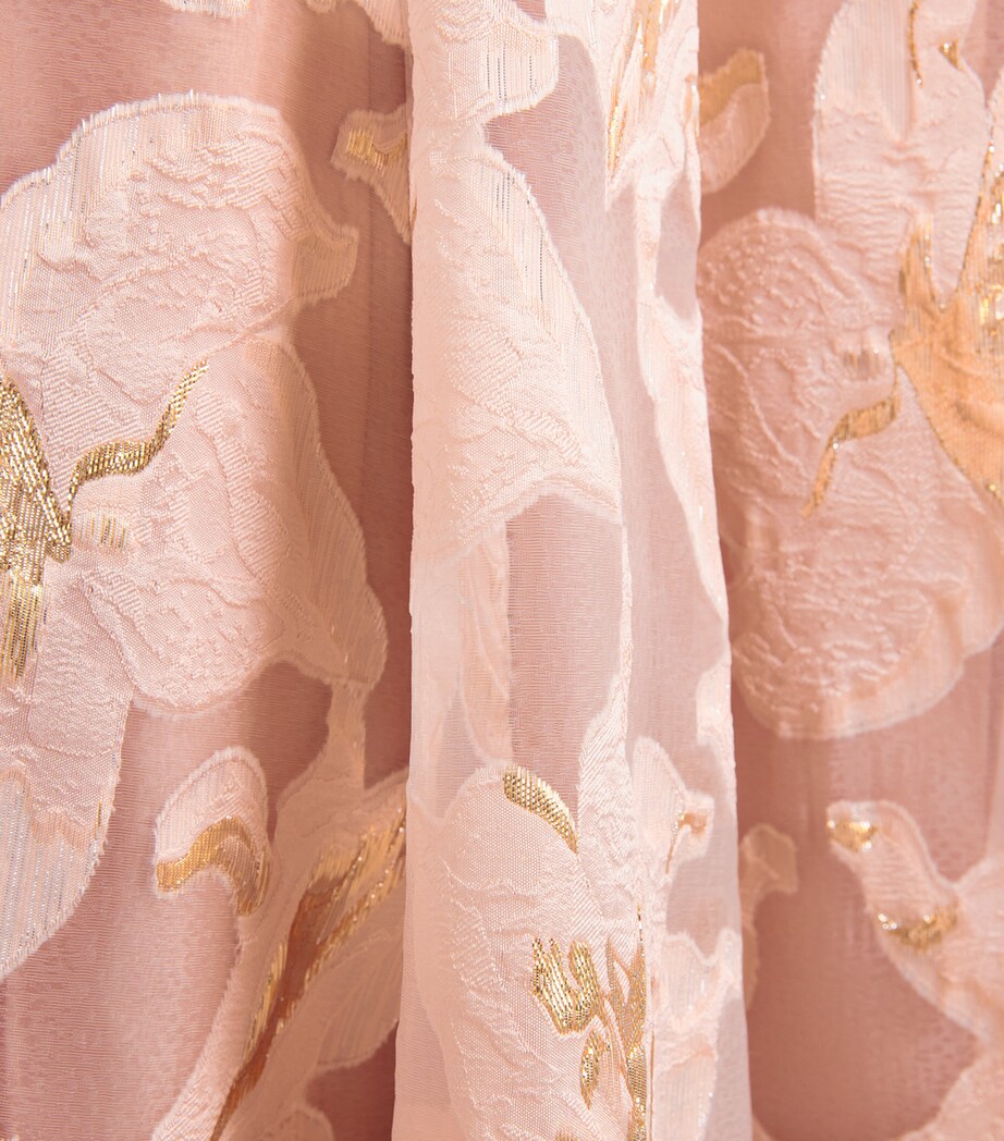 Talbot Runhof Womens Embroidered Floral Midi Dress Marble Image 5