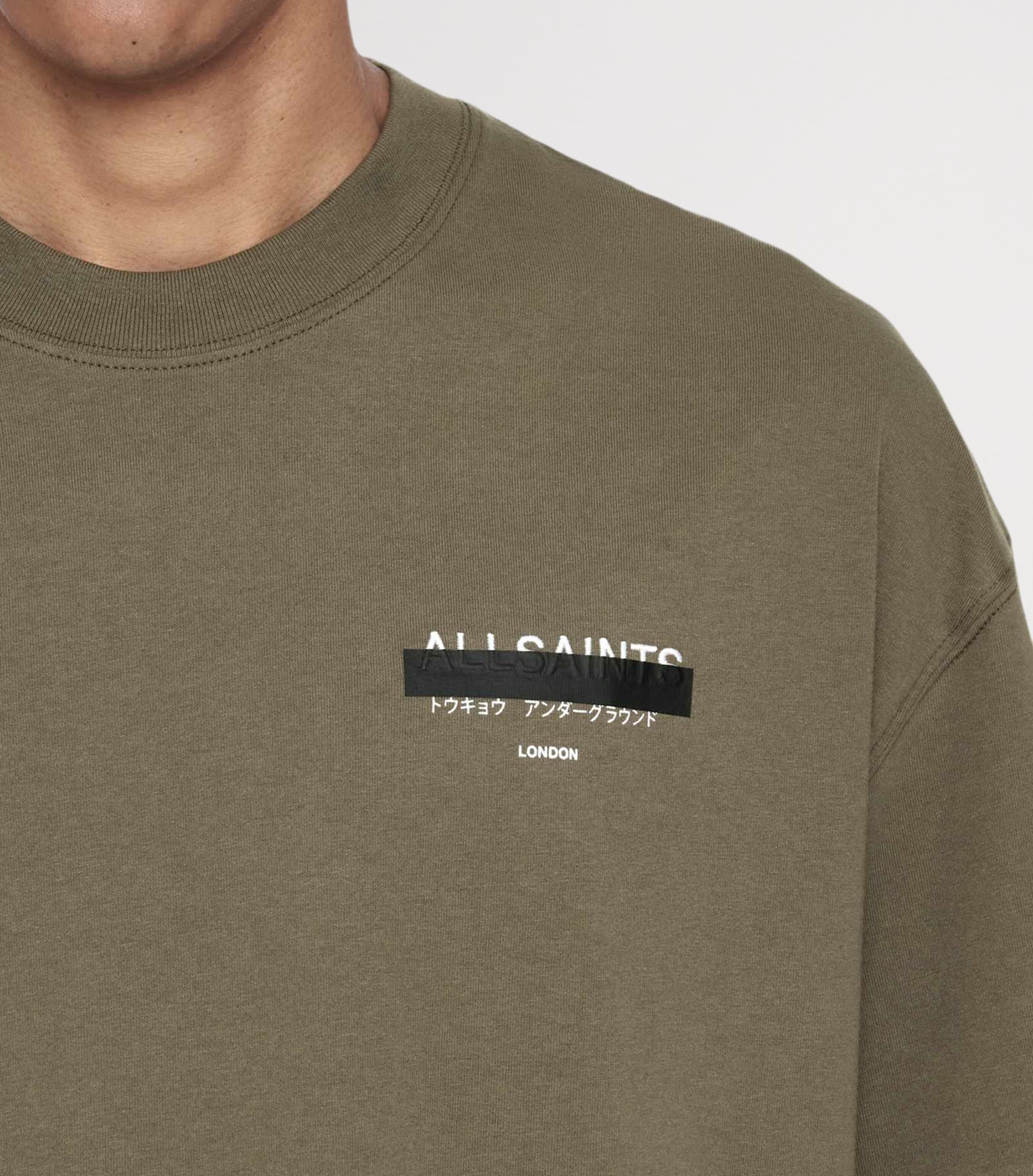AllSaints Mens REDACT SS CREW Washed Khaki Image 3