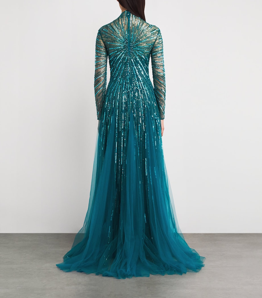 Tulle Sequinned Gown 194916 PACIFIC Image 3