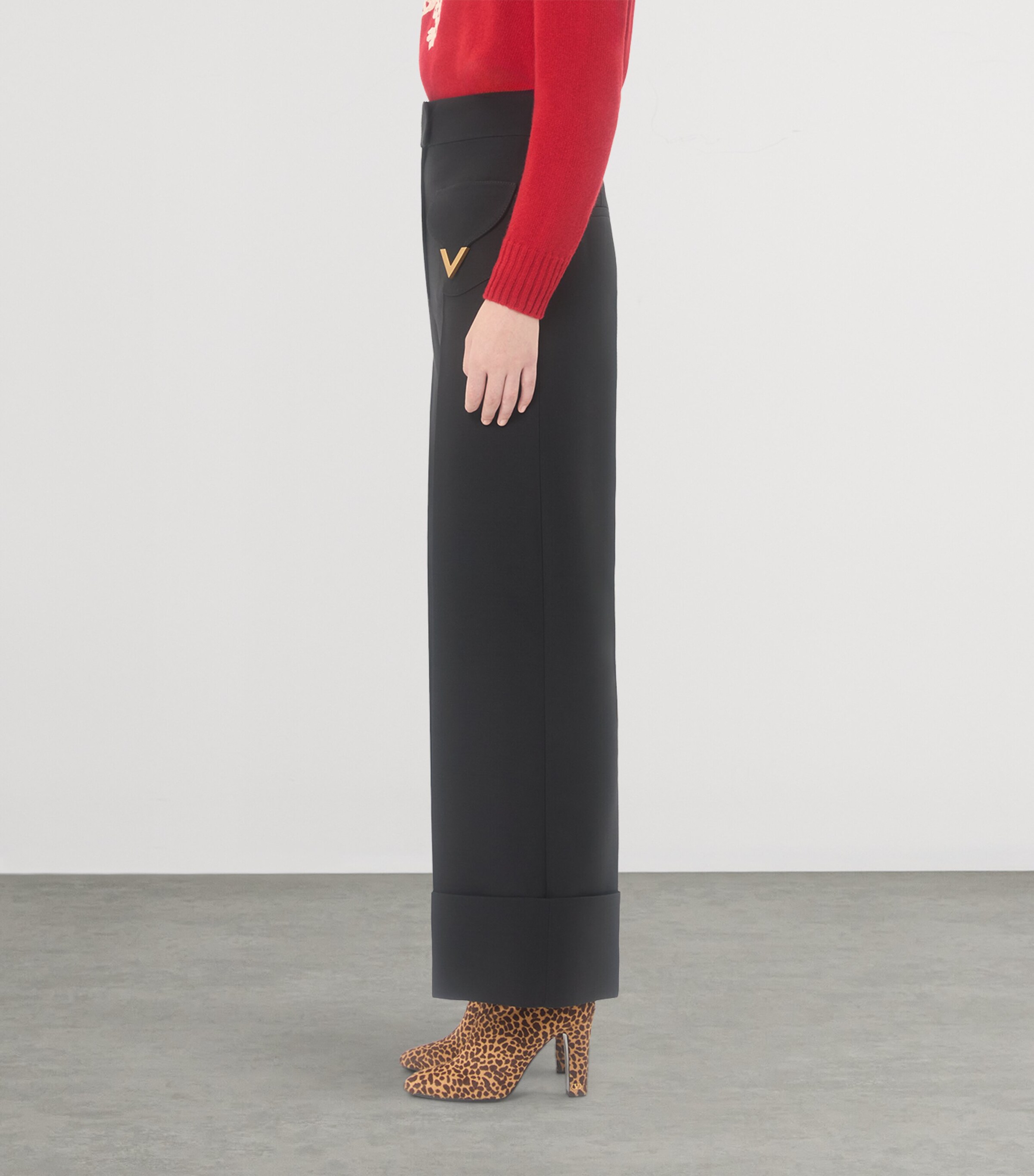Valentino Womens Silk Wide-Leg Trousers Image 3