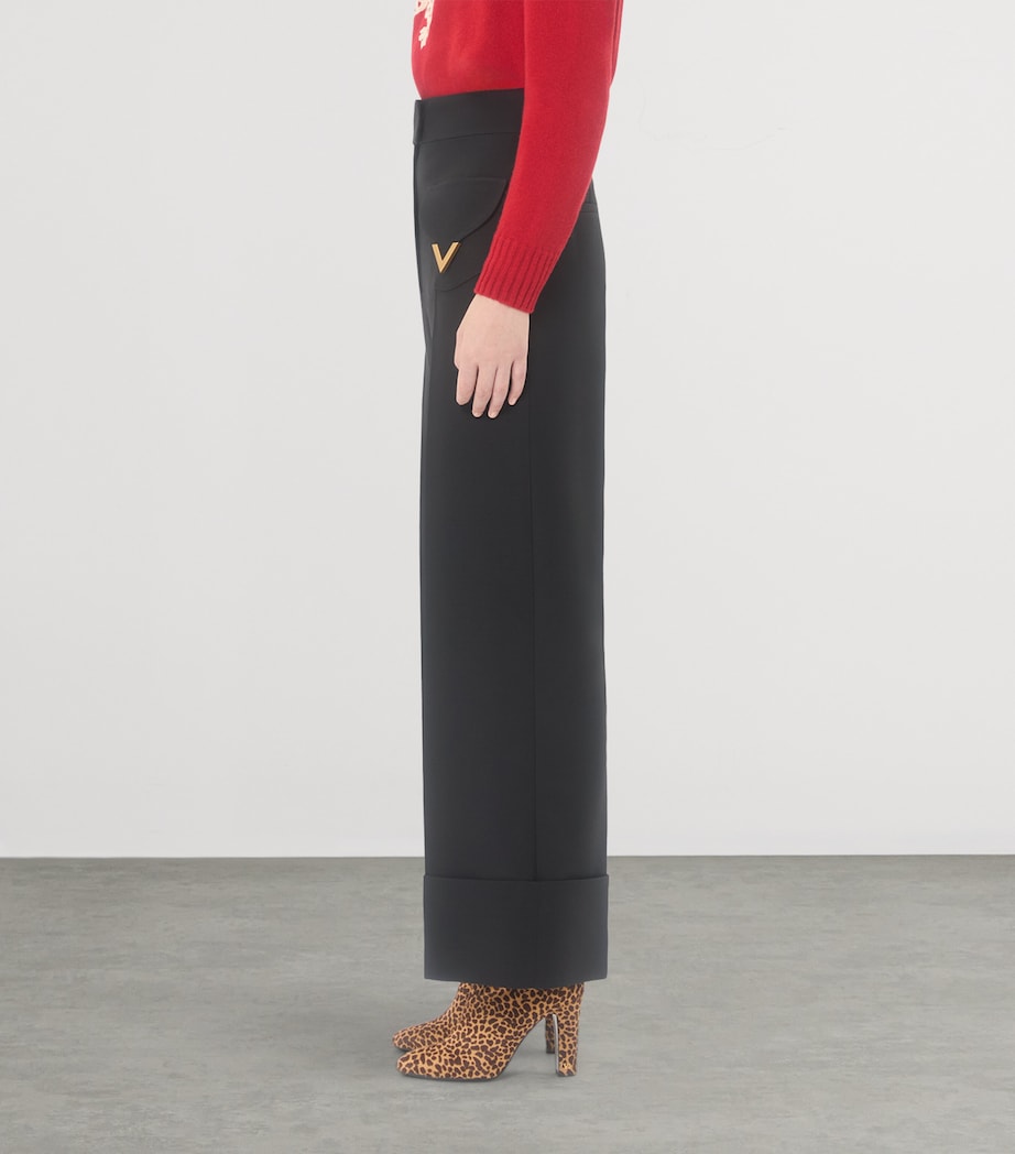 Valentino Womens Silk Wide-Leg Trousers Image 3