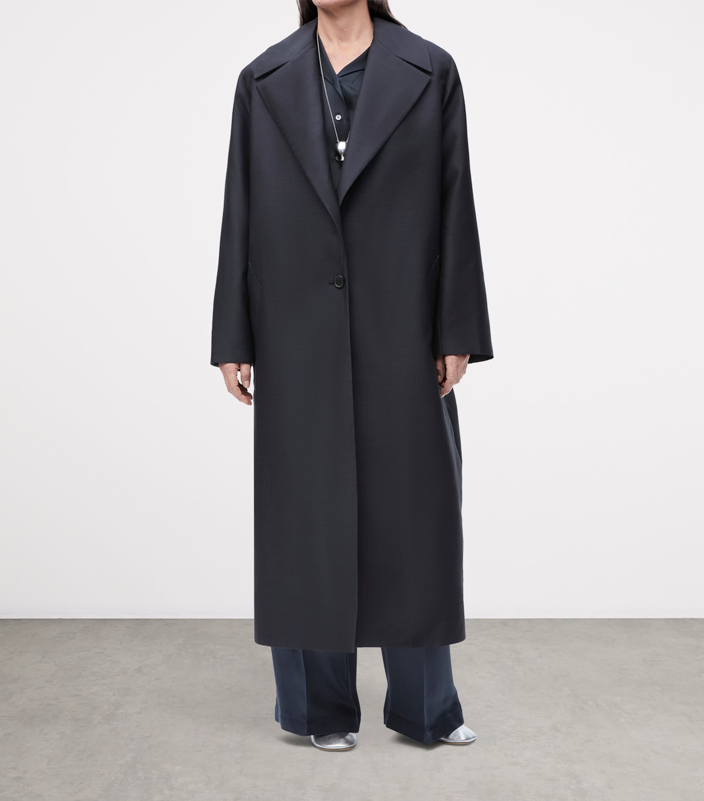 EXCLUSIVE Wool-Silk Silver Capsule Overcoat DARK BLUE Image 3