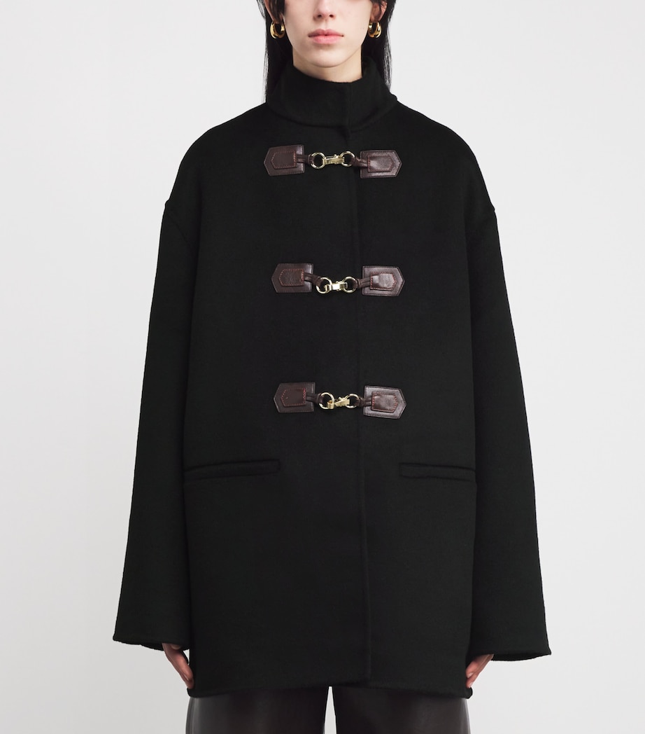 Wool Pea Coat BLACK Image 3