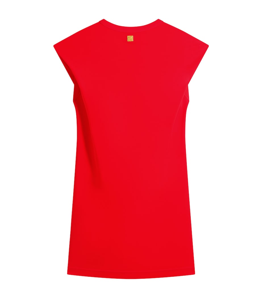 Schiaparelli Womens Cotton Mouth Brooch Mini Dress Red Image 5