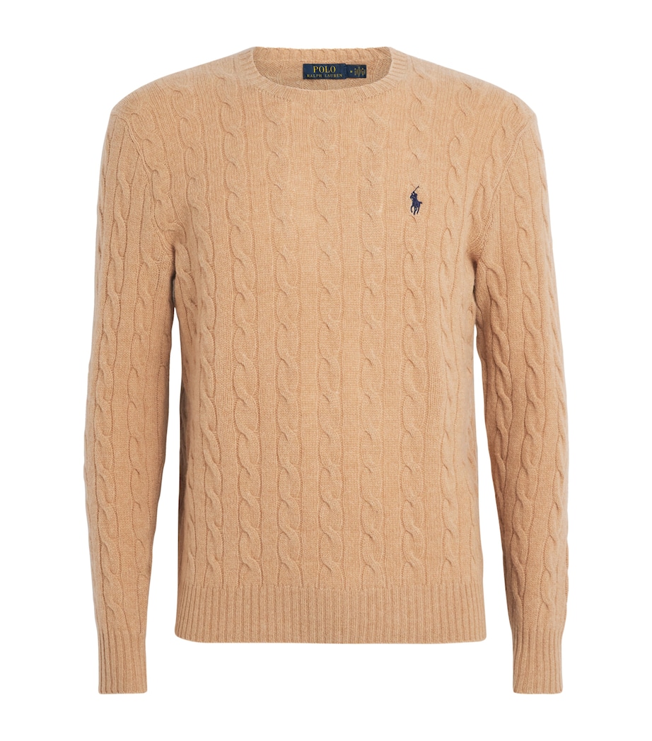 Wool-Cashmere Cable-Knit Sweater BROWN Image 1