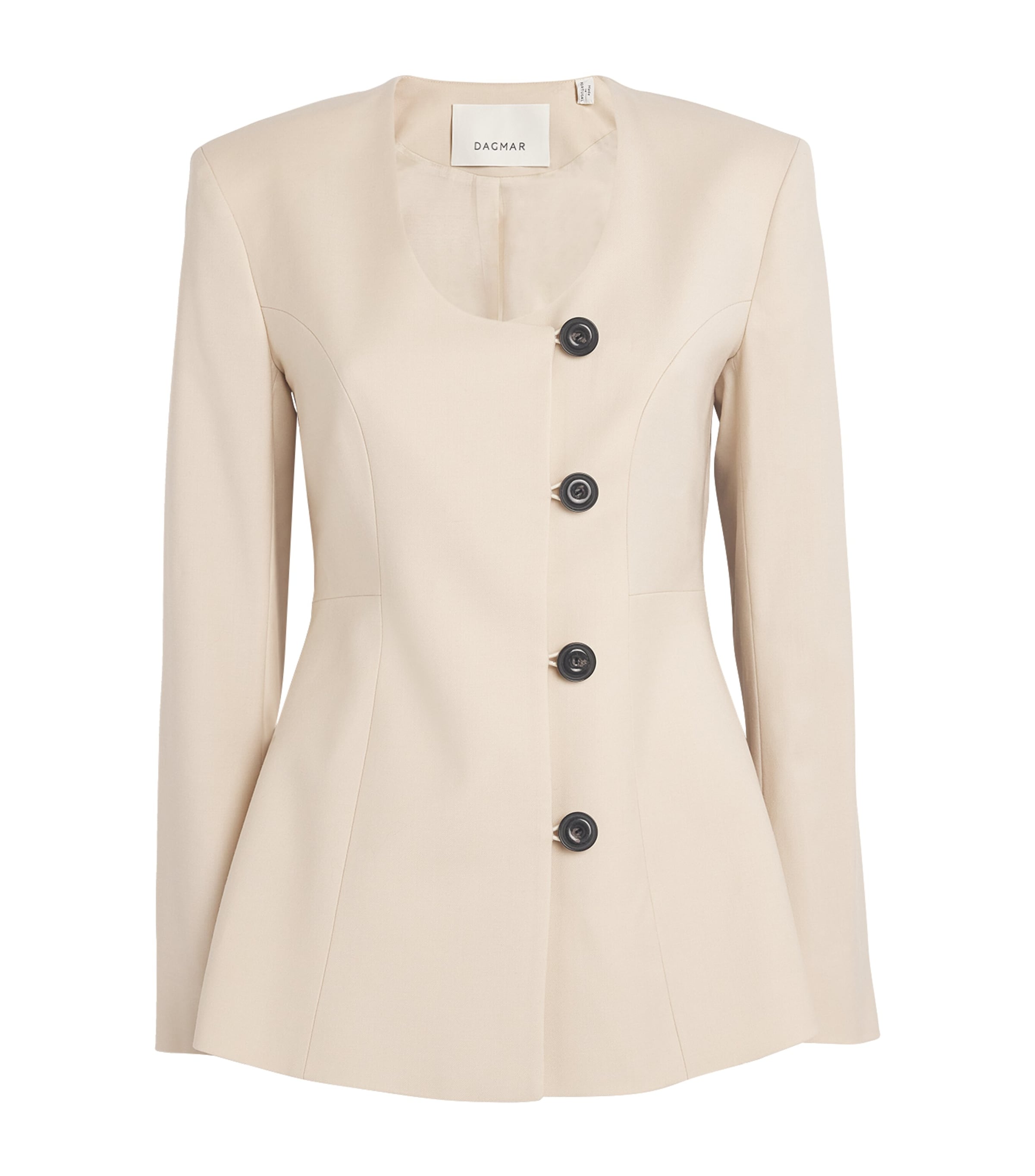 House Of Dagmar Scoop-neck Blazer In Beige