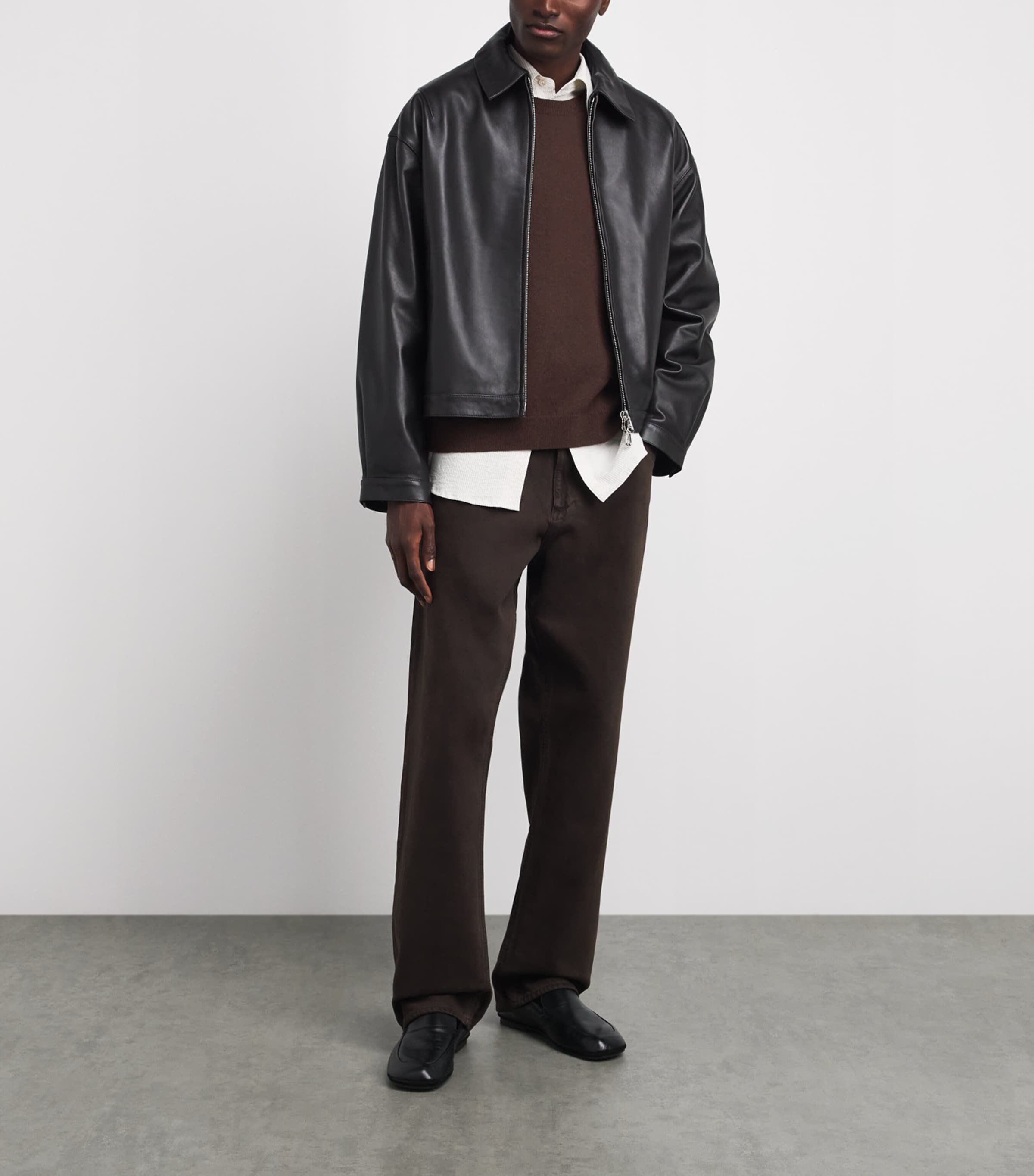 FRAME Mens Cashmere Sweater Dpbr Deep Brown Image 2