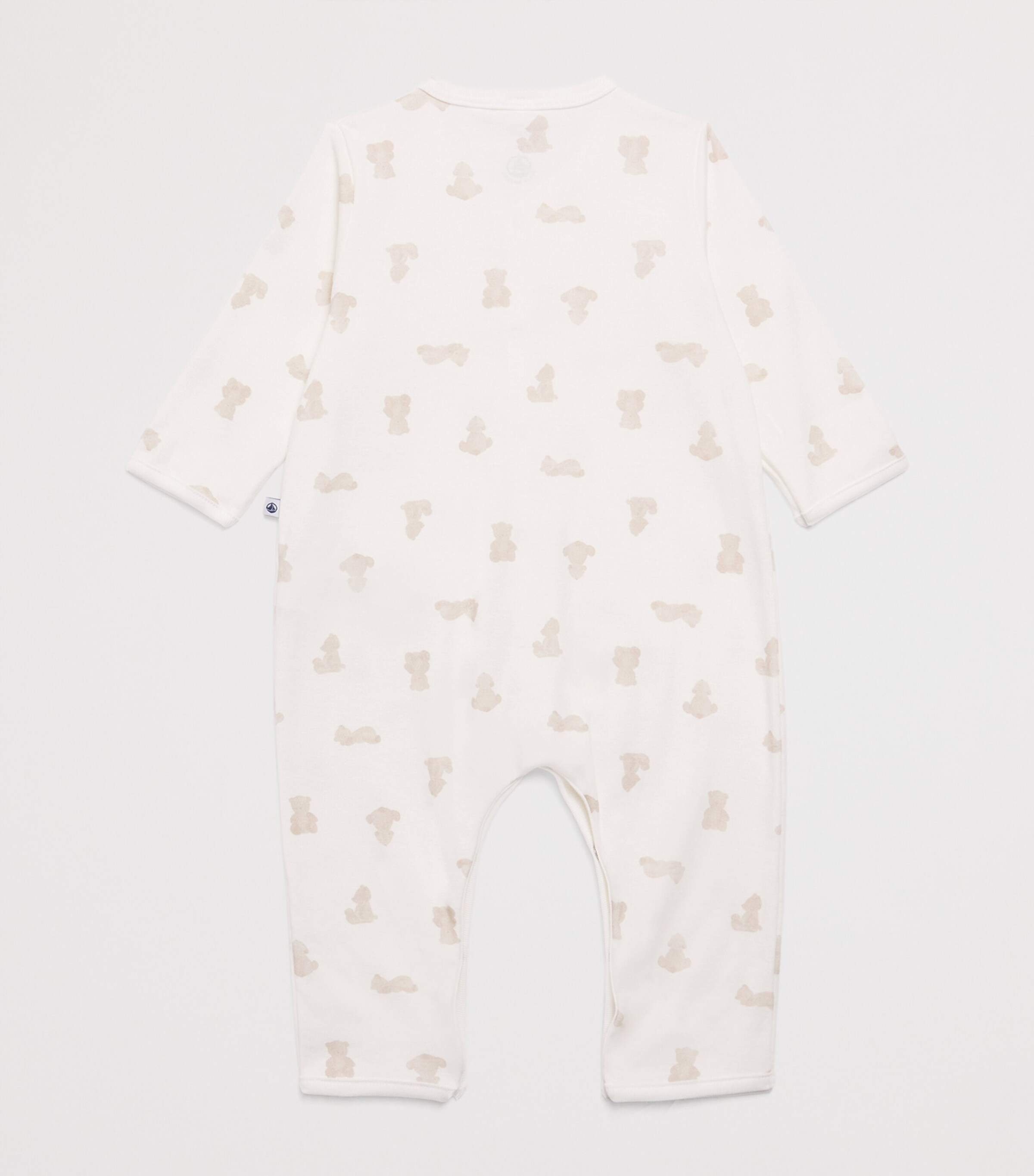 Petit Bateau Bear Print All-In-One (1-12 Months) Marshmallow/brun Image 2