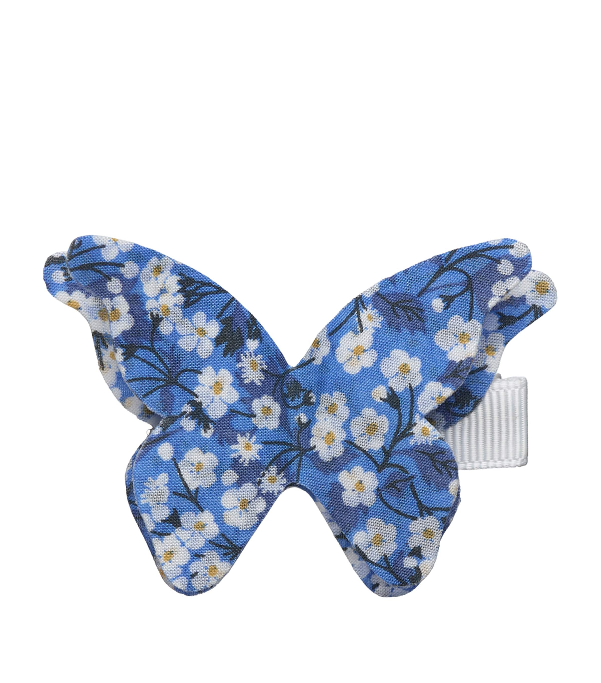 Trotters Cotton Floral Print Hair Clip Blue Image 1