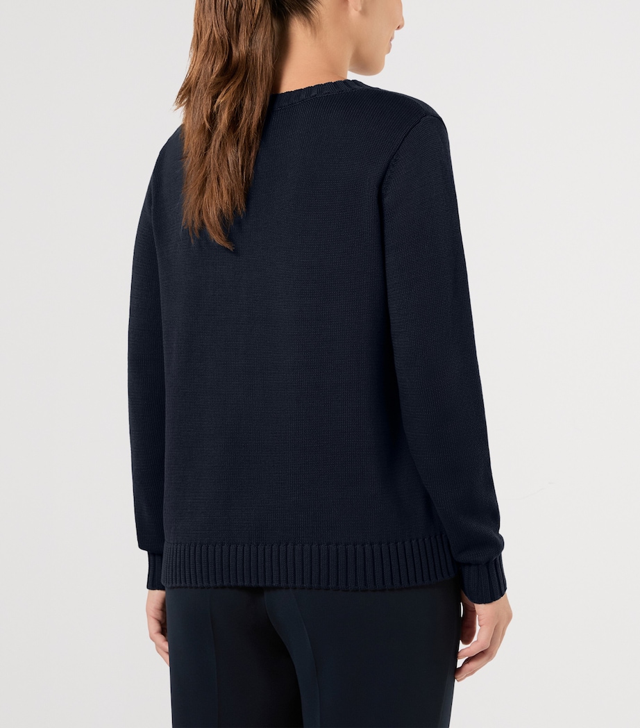 Marina Rinaldi Womens Cotton Embellished Sweater Midnightblue Image 4