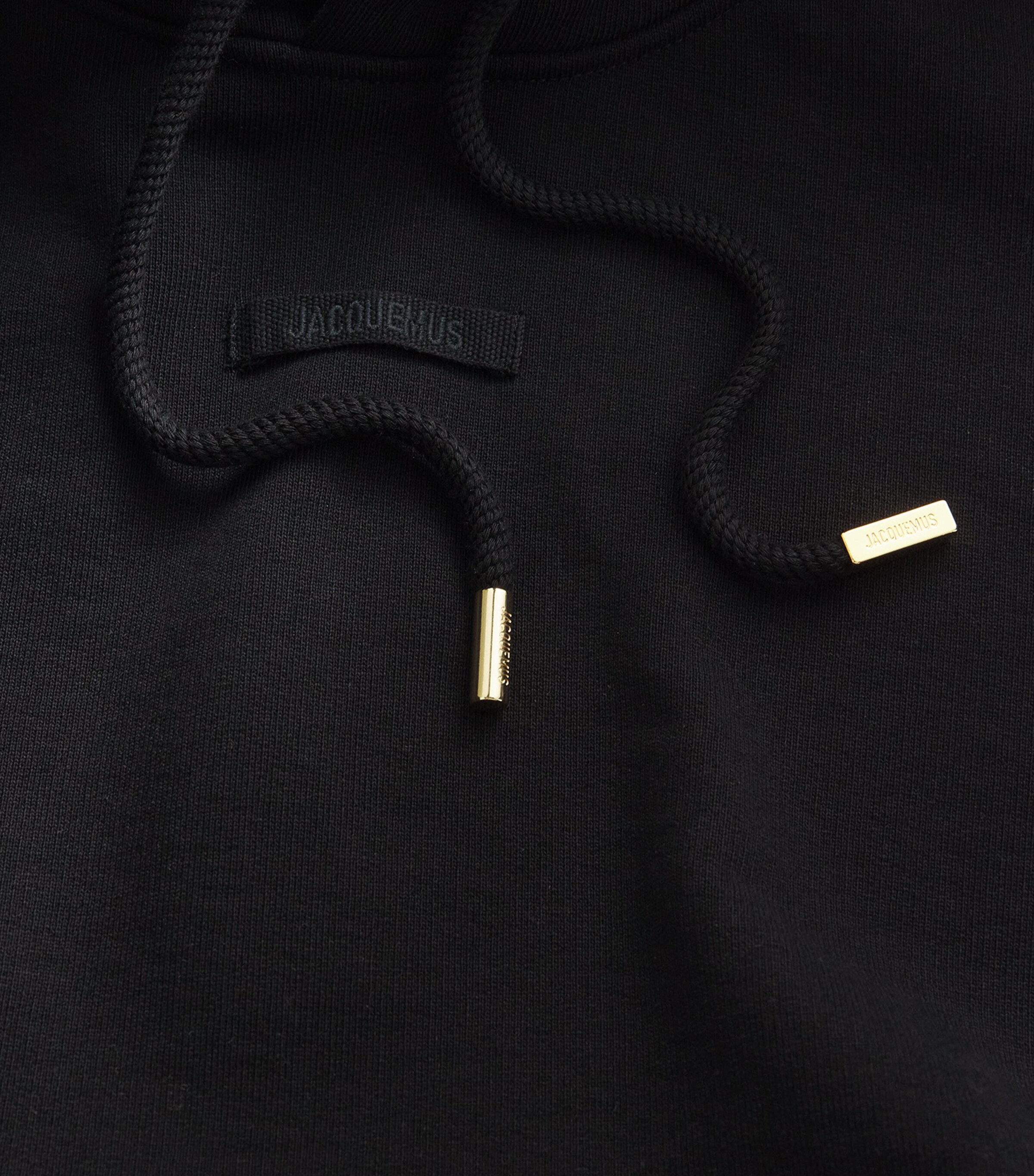 Jacquemus Womens Cotton Grosgrain Logo Hoodie Black Image 5