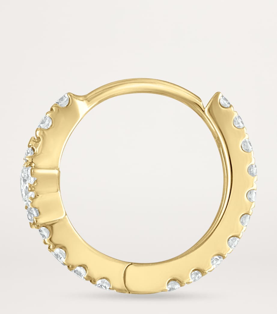 Yellow Gold Diamond Star Eternity Hoop Earring (8mm) YELLOW GOLD Image 3