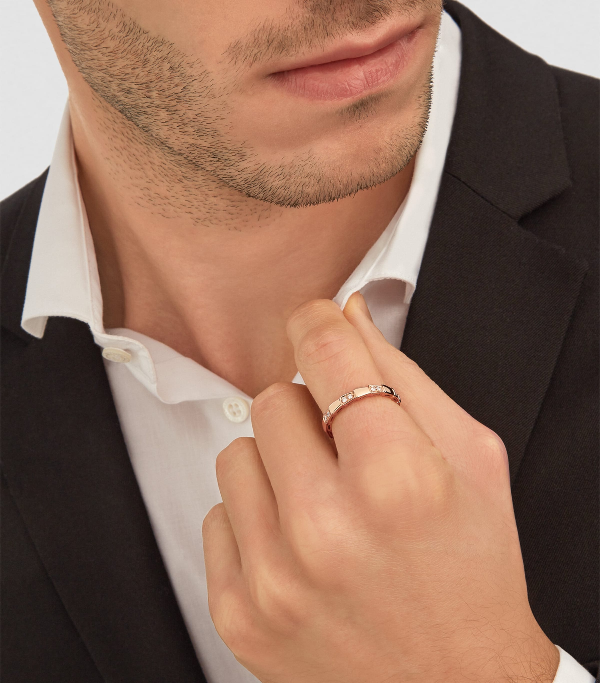 Rose Gold and Diamond Serpenti Viper Ring PINK GOLD Image 4