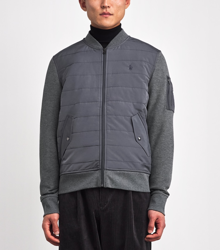Polo Ralph Lauren Mens Polo Pony Hybrid Bomber Jacket Fortress Heather Image 3
