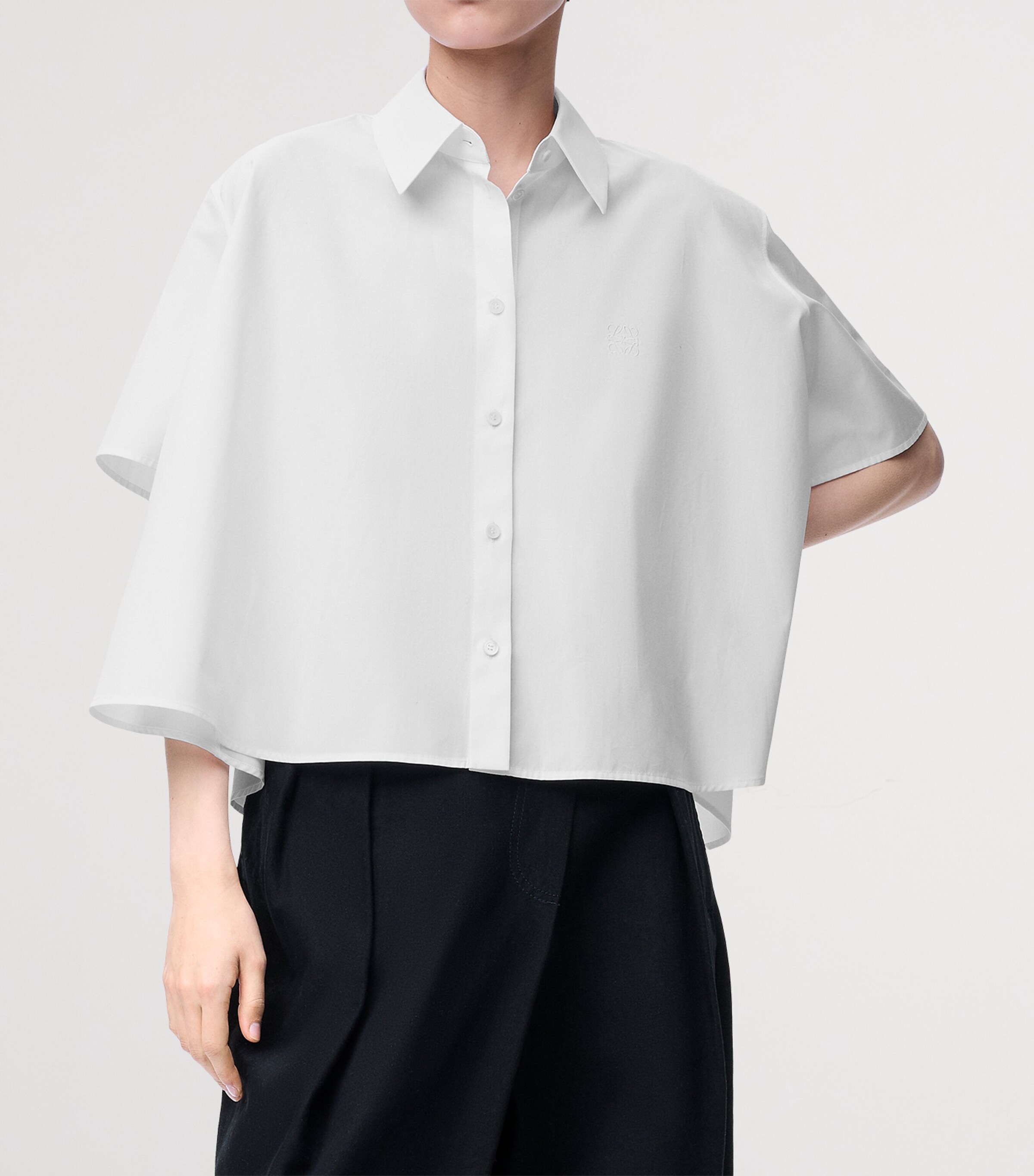 Short-Sleeve Trapeze Shirt WHITE Image 3