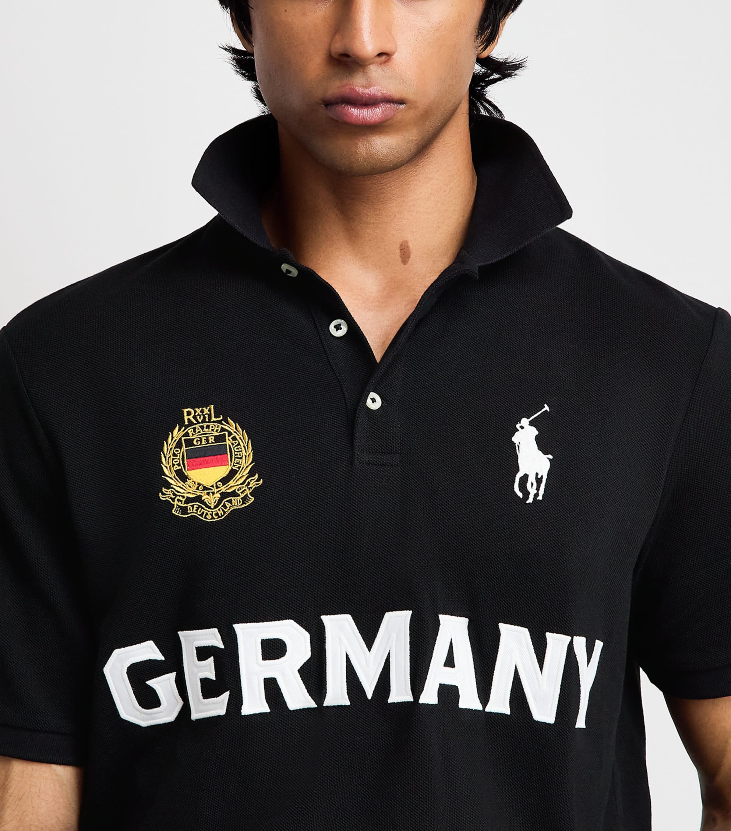 Polo Ralph Lauren Black Cotton Germany Polo Shirt | Harrods US