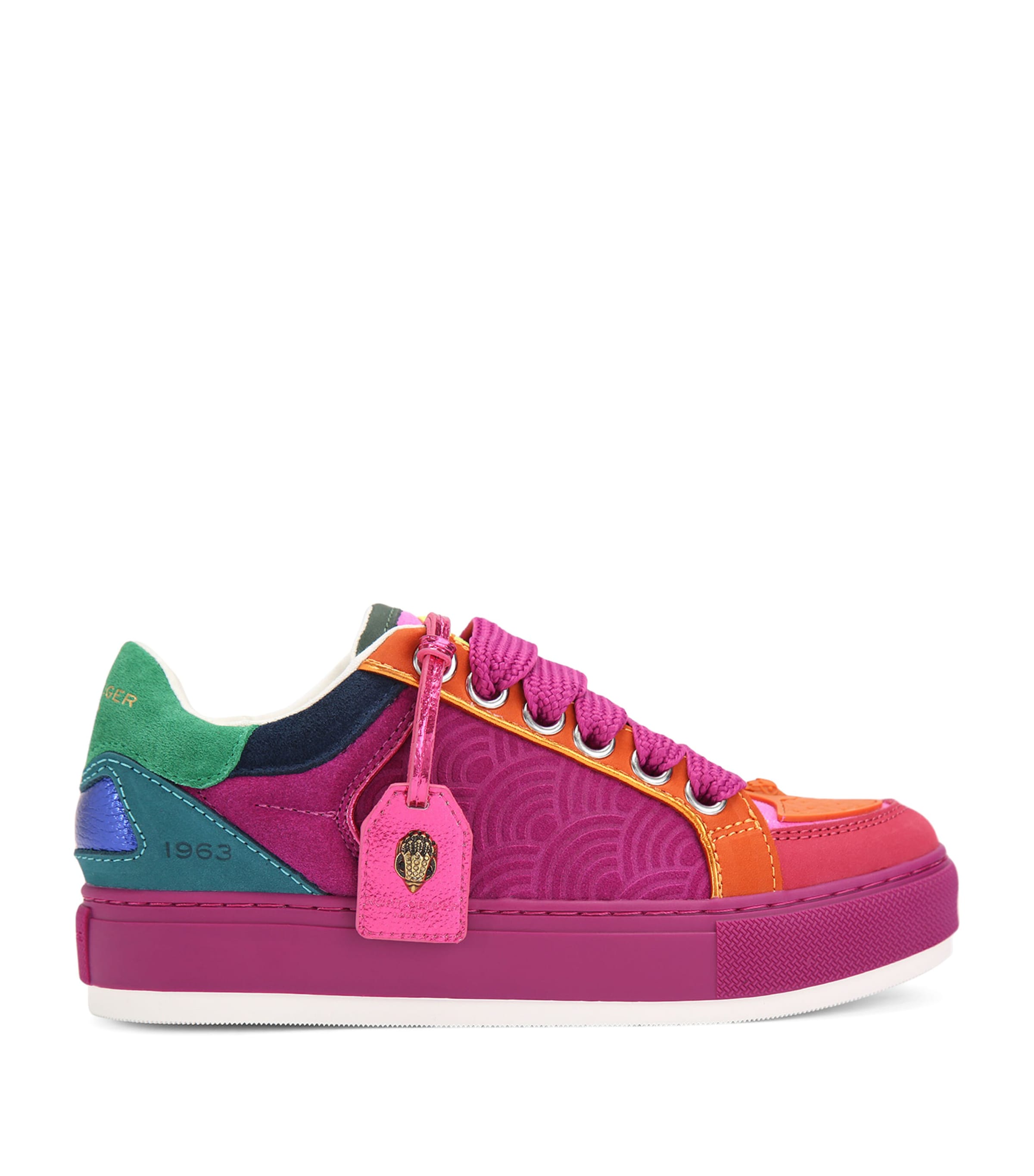 Kurt Geiger Suede Southbank Tag Sneakers In Pink