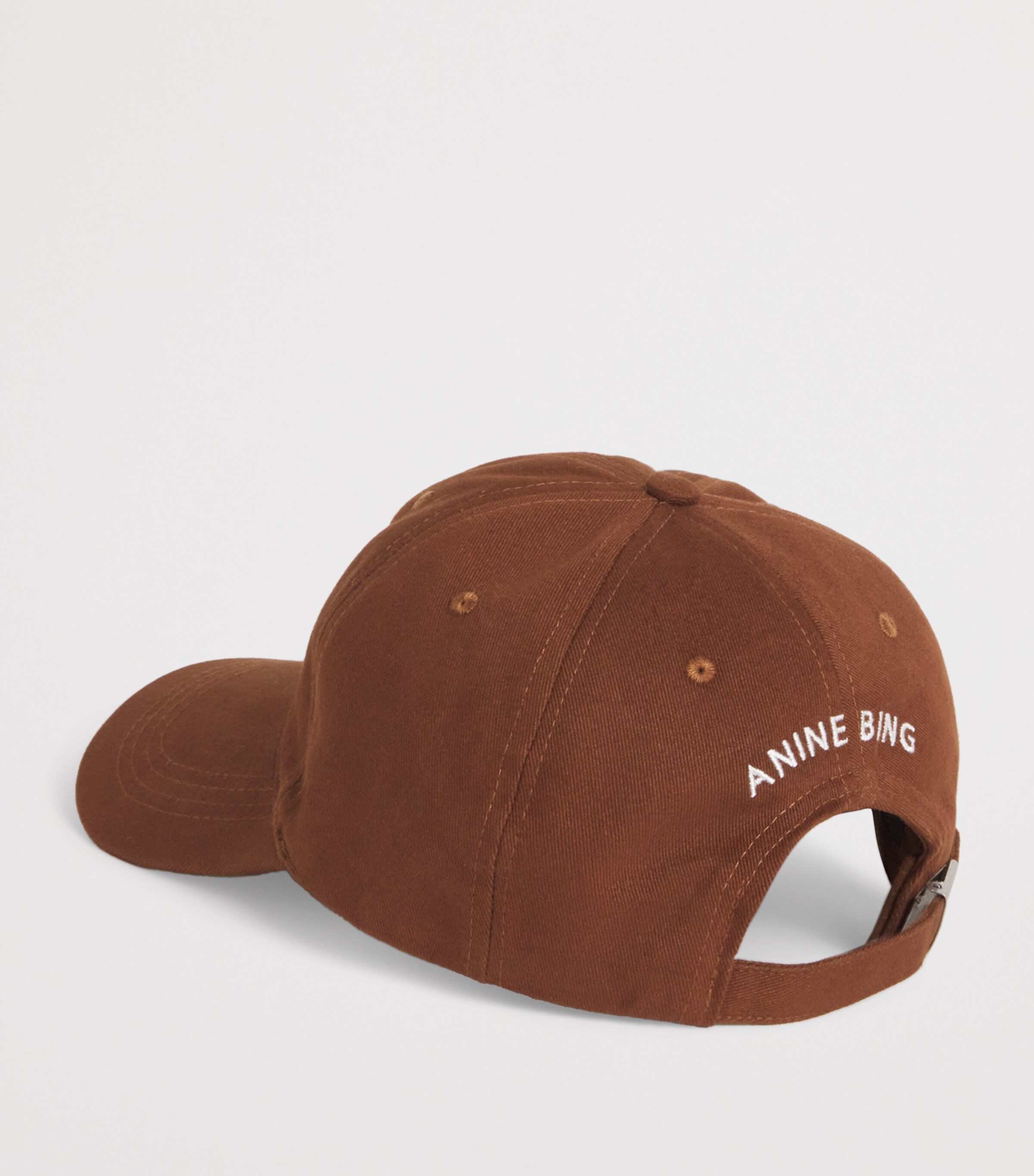 ANINE BING Embroidered Jeremy Baseball Cap Brown Image 3